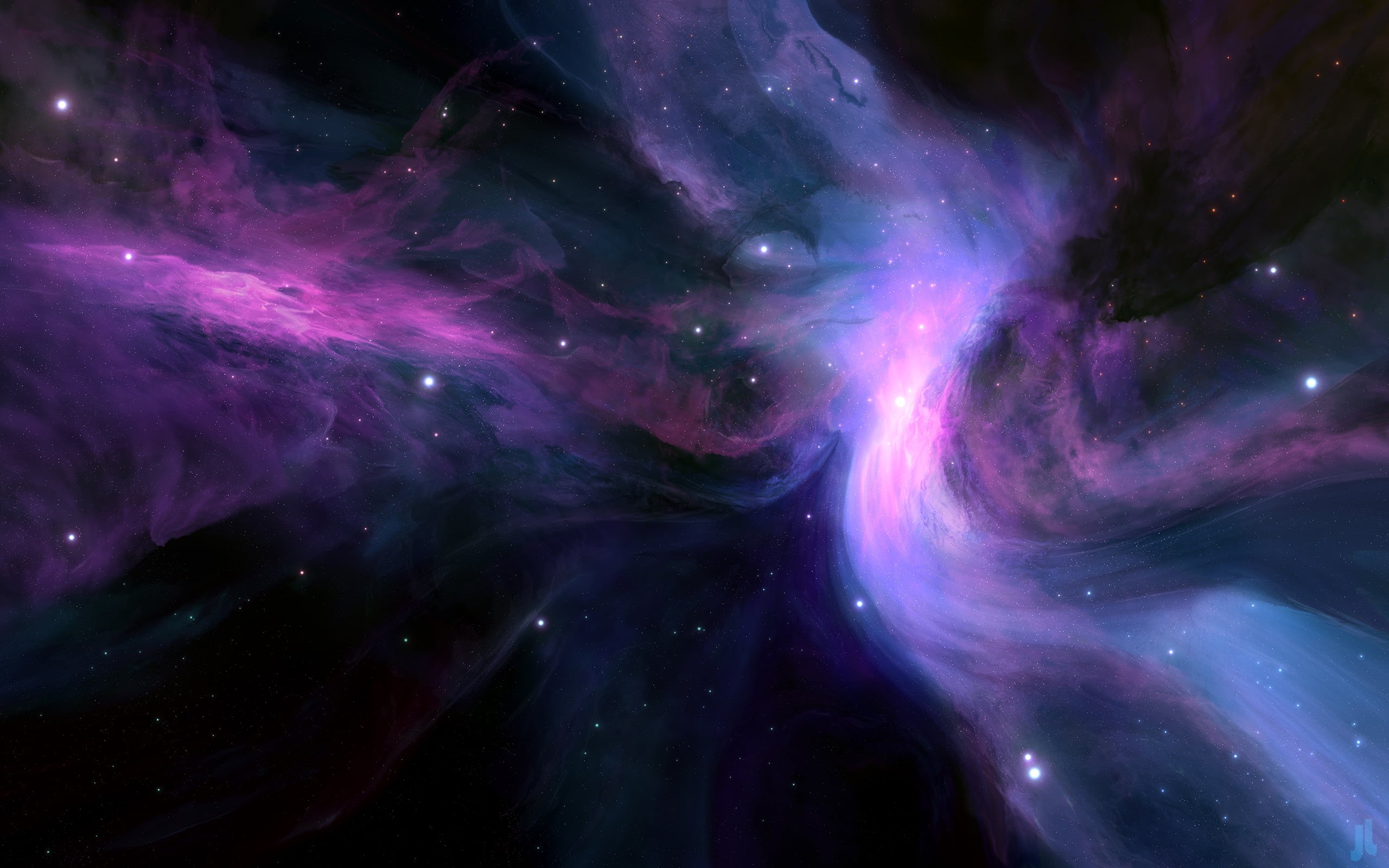 pattern, science, nebula, artwork, space art, no people, night, stars, multi colored, full frame, beauty in nature, outdoors, purple, glowing, nature, galaxy, HD Wallpaper
