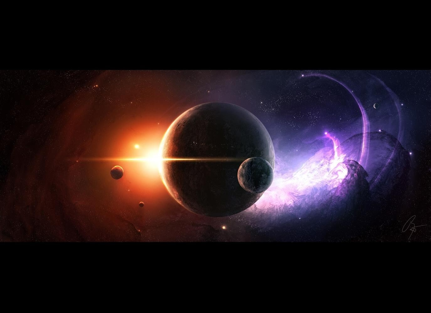 eclipse, nebula, star - space, dark, space, no people, night, orbiting, light - natural phenomenon, lens flare, outdoors, purple, JoeyJazz, astronomy, cloud - sky, HD Wallpaper