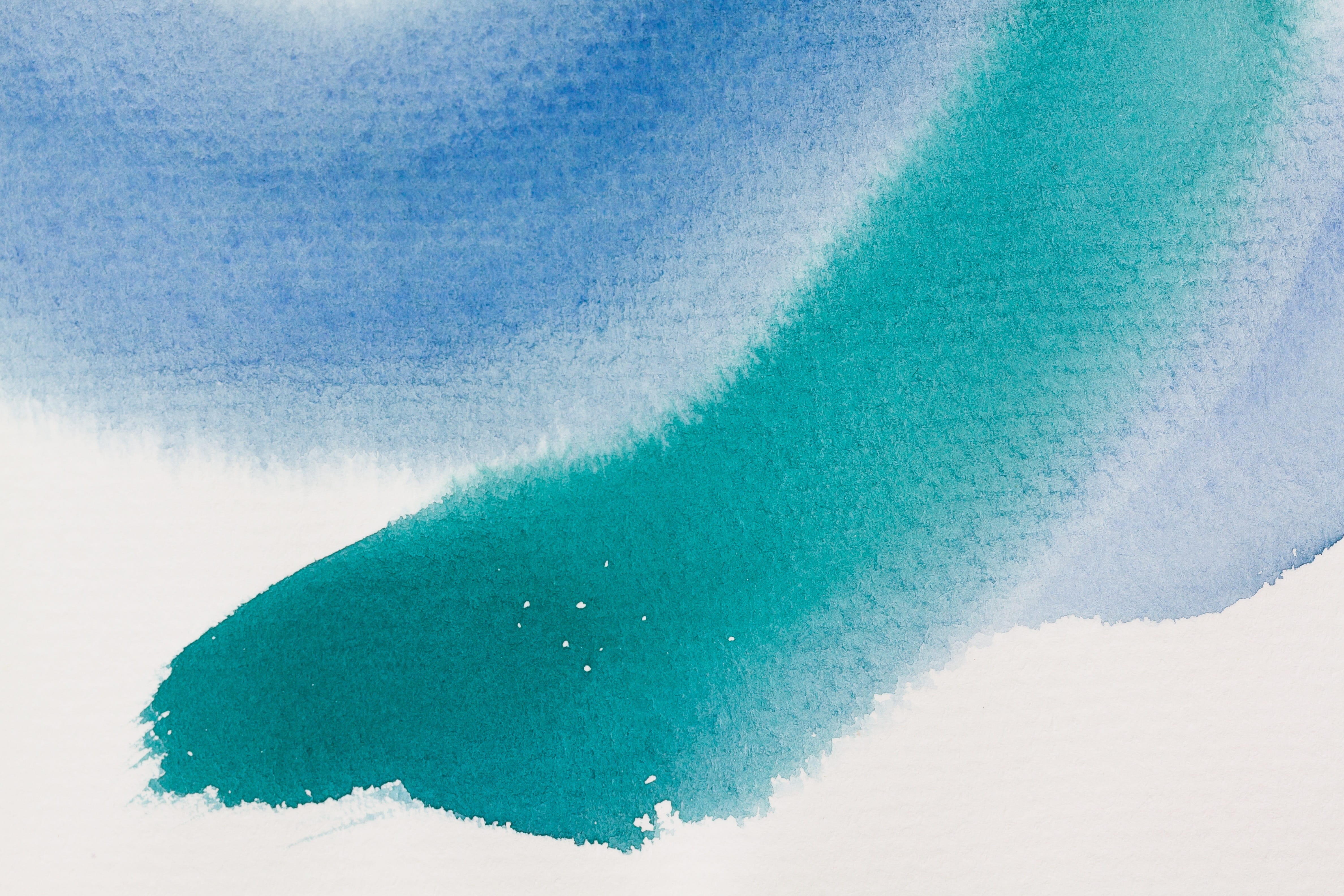 creativity, watercolour, day, blue, color, water, background, close-up, painting, paint, run, white color, motion, turquoise, paint, nature, abstract, watercolor, HD Wallpaper