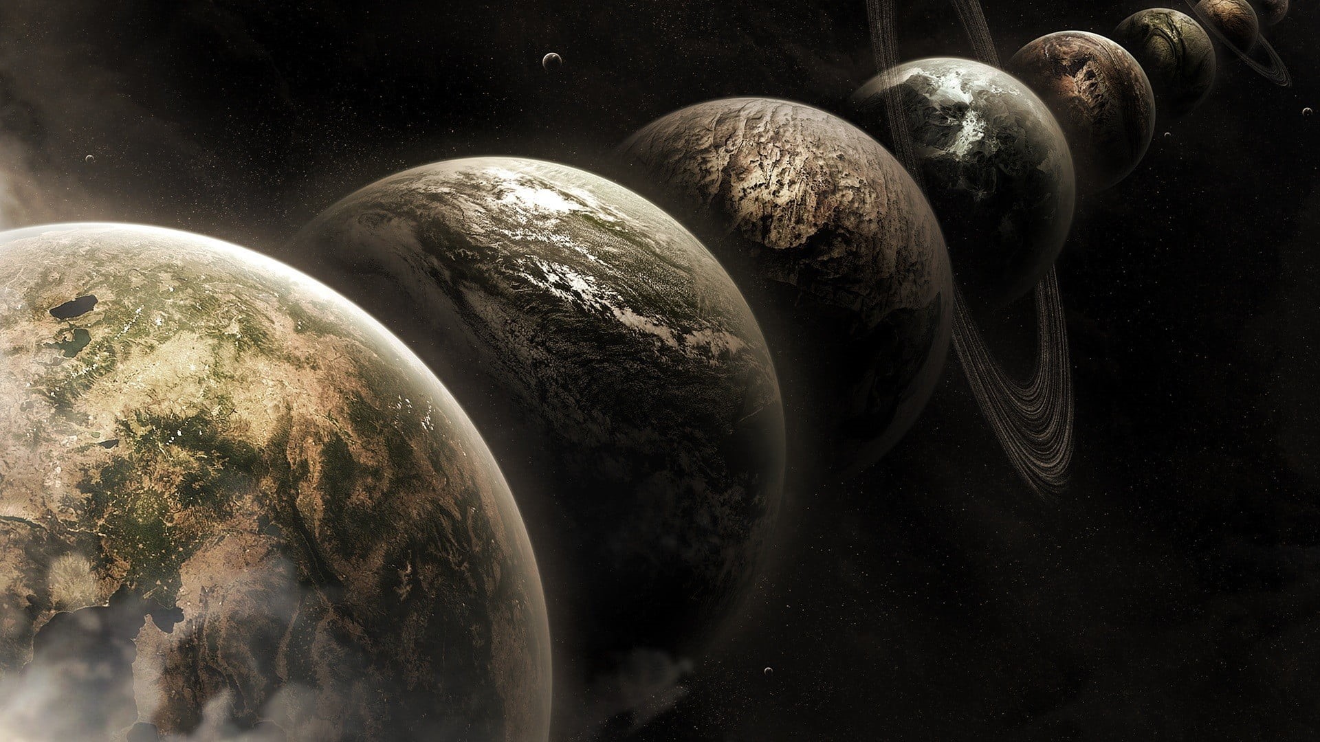 water, sea life, marine, universe, outdoors, digital art, space, environment, nature, planet, Moon, planets, 1080P, no people, sphere, black color, textured, HD Wallpaper