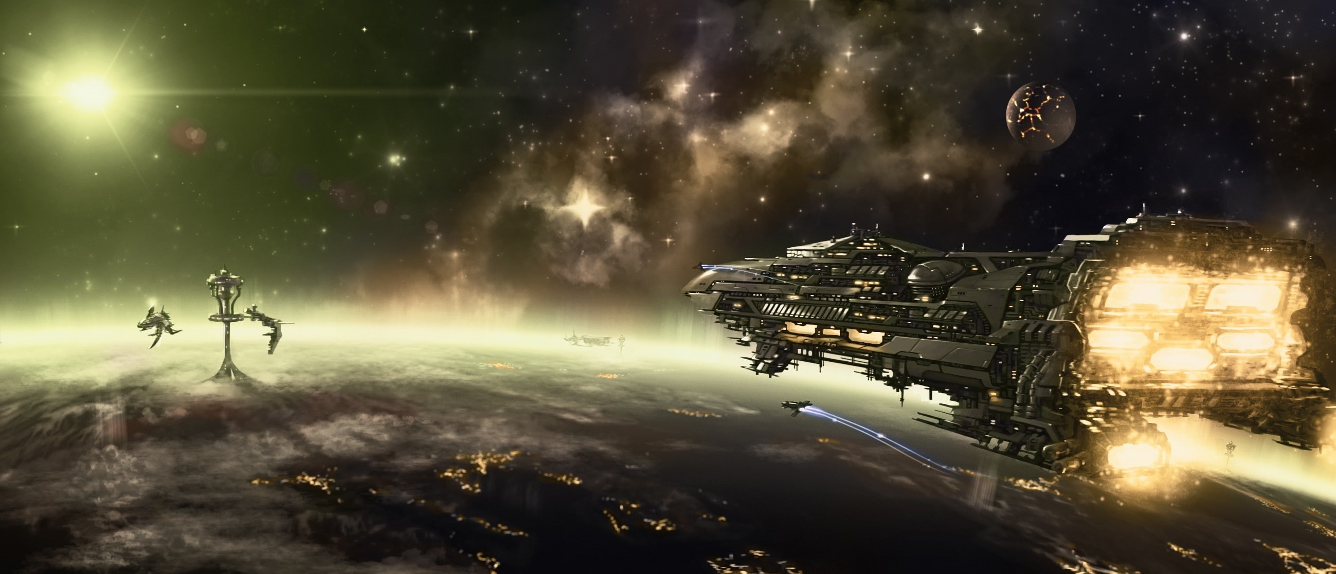 science fiction, spaceship, science, 2K, space, fiction, HD Wallpaper