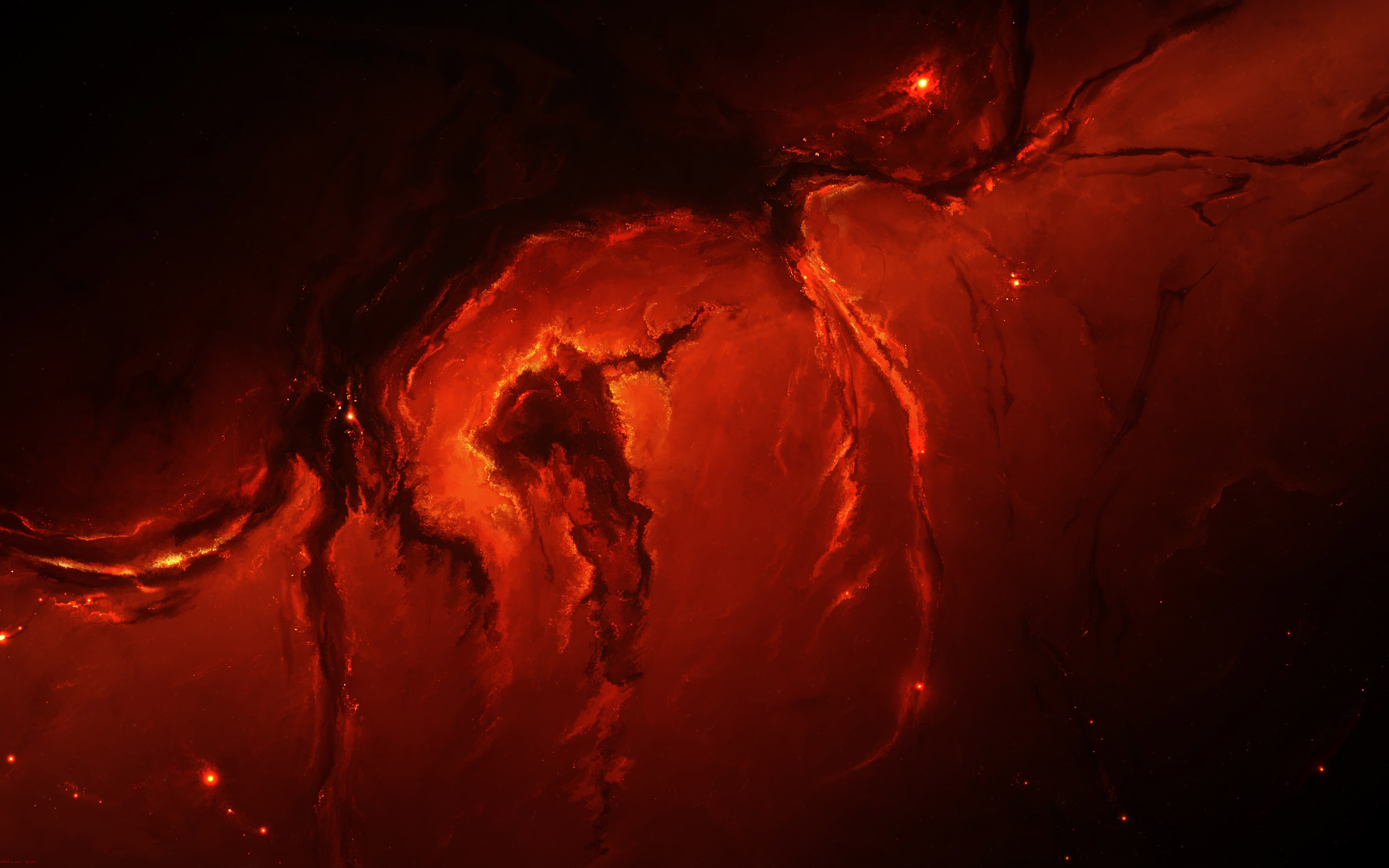 k, Spacescape, Paint, Digital, 4K, HD Wallpaper