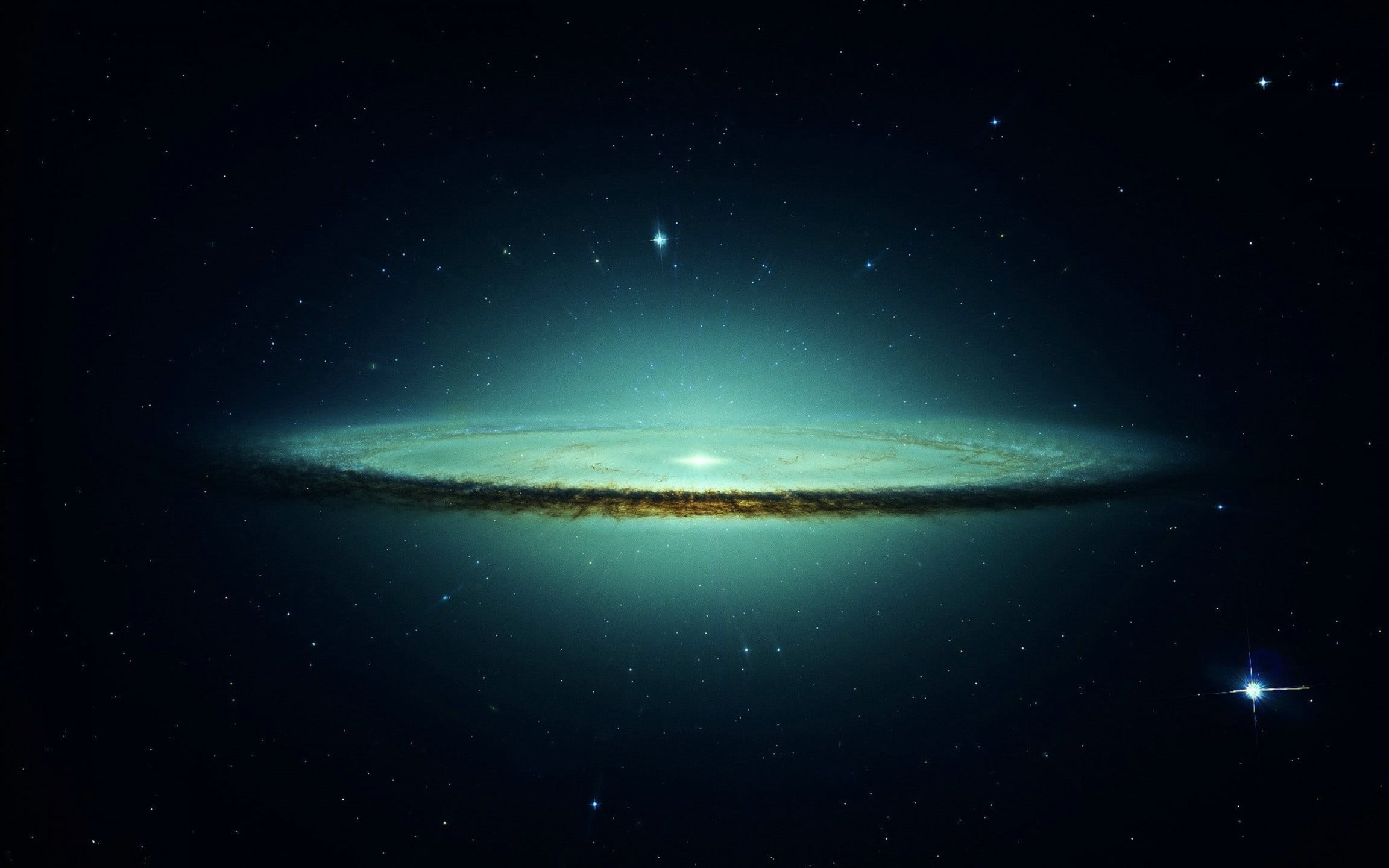 galaxy, exploration, night, star - space, sky, blue, Sombrero Galaxy, tranquility, space exploration, illuminated, tranquil scene, space, nature, astronomy, HD Wallpaper