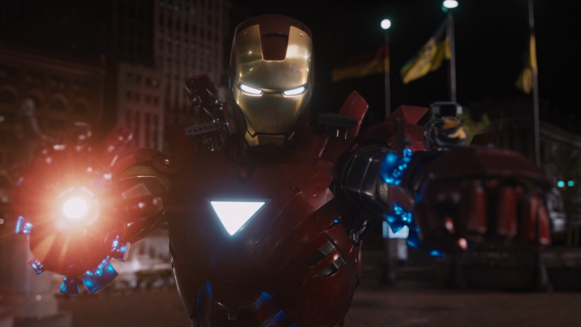 night, arts culture and entertainment, preparation, electric light, film industry, indoors, incidental people, movies, Iron Man, lighting equipment, man, HD Wallpaper