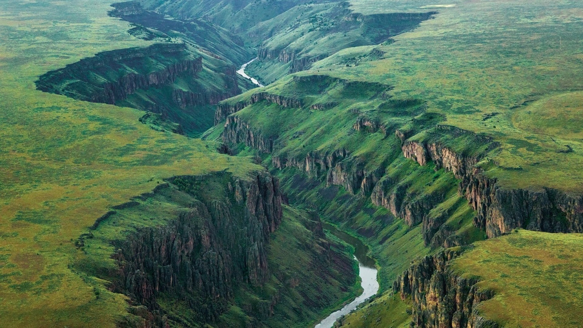 beauty in nature, plant, agriculture, tranquility, mountain, canyon, green color, high angle view, day, land, green, remote, plains, landscape, rock, formation, HD Wallpaper