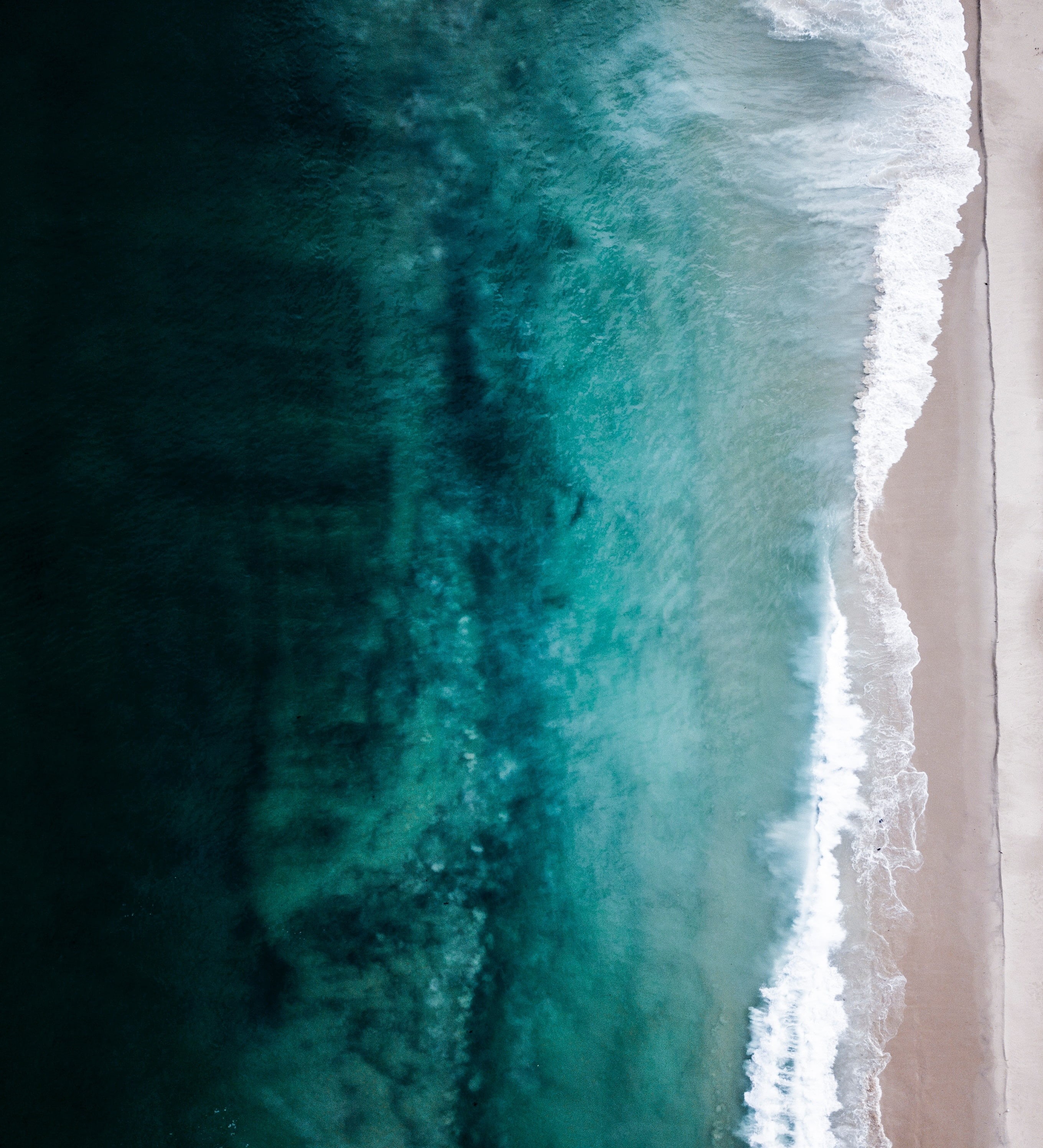 aquatic sport, seashore, water, beach, scenics - nature, wave, nature, turquoise colored, land, aerial view, surfing, high angle view, beauty in nature, Phone HD Wallpaper