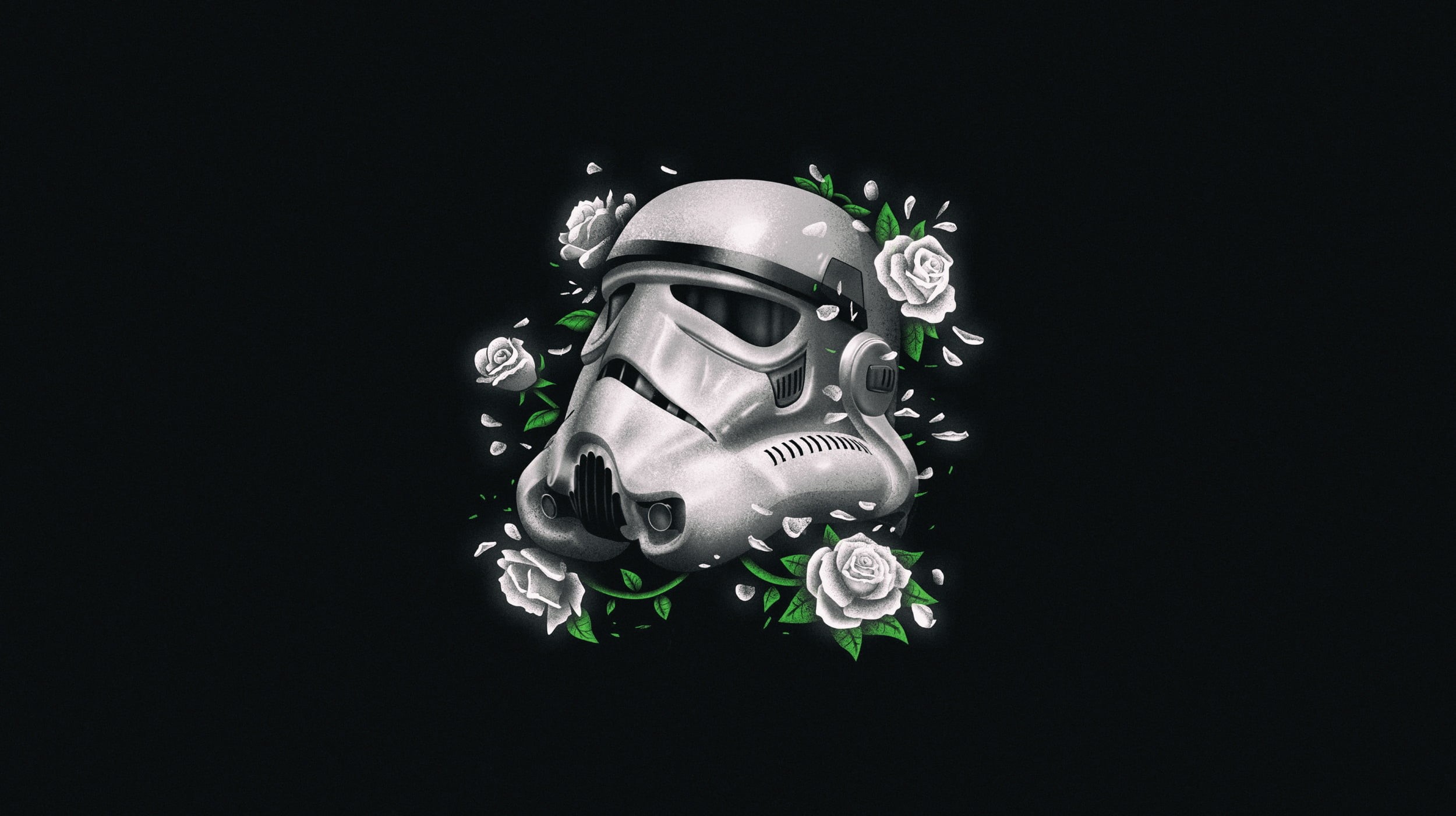 Helmet, Phantom of the Empire Trooper, Roses, by Vincenttrinidad, Flowers, Vincent Trinidad, 1080P, Empire, Background, Star Wars, Stormtrooper, Minimalism, HD Wallpaper