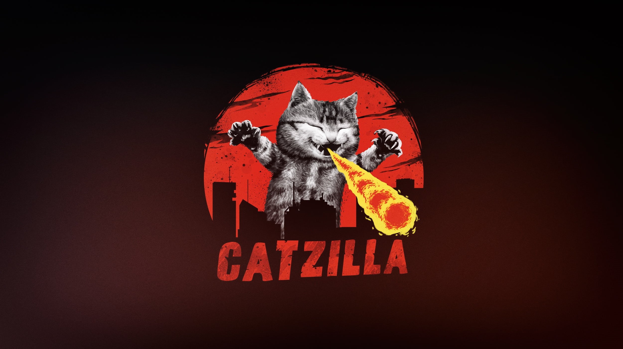 Cat, Minimalism, by Vincent Trinidad, Background, Vincent Trinidad, Kotila, Catzilla, Figure, Vincenttrinidad, Japan, by Vincenttrinidad, Art, 1080P, HD Wallpaper