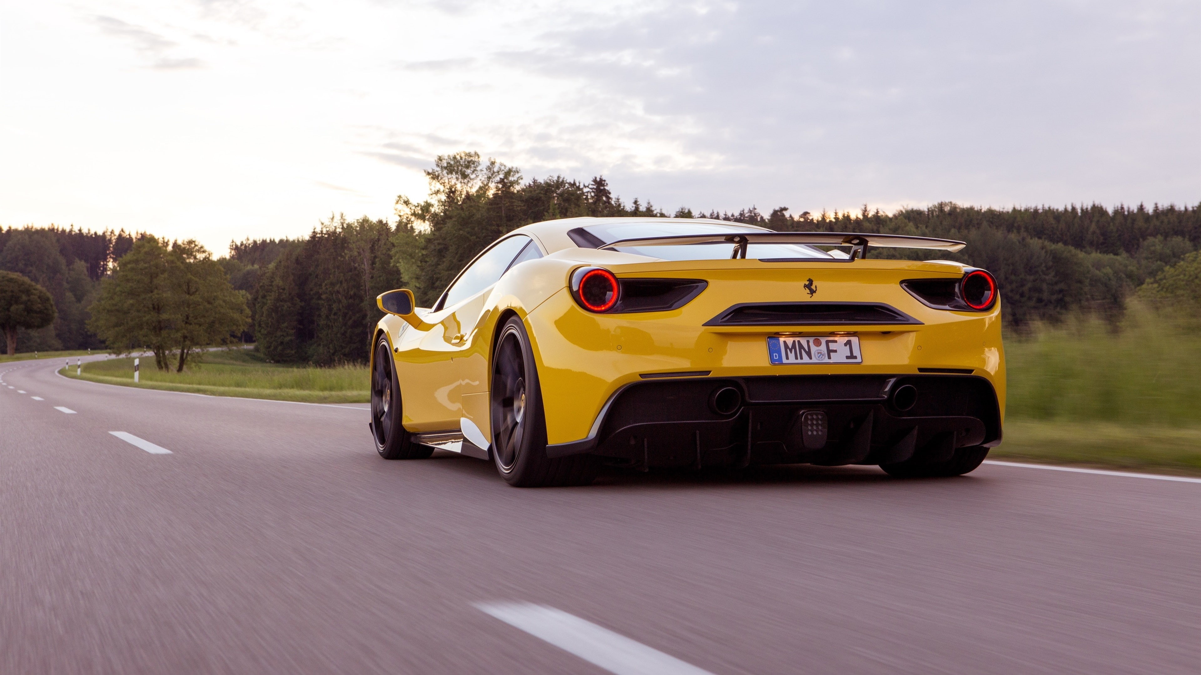 Back, Ferrari, 4K, GTB, 488, Supercar, Speed, View, Yellow, HD Wallpaper