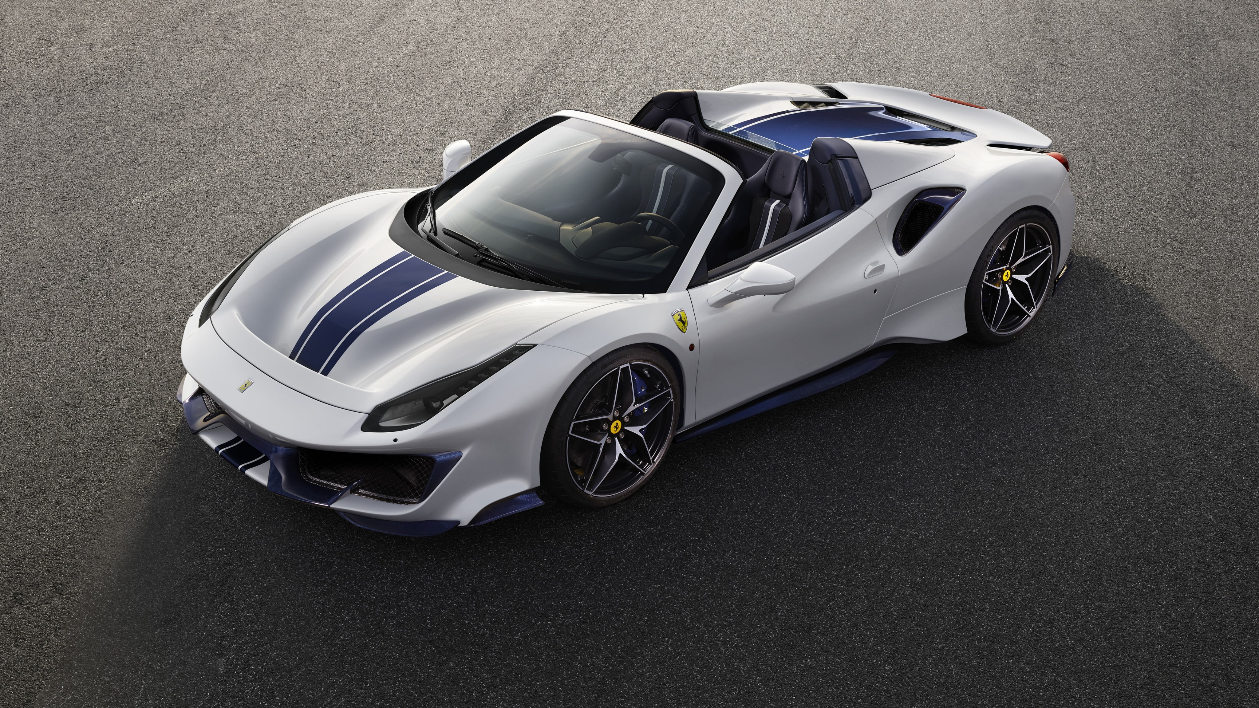 land vehicle, shiny, speed, no people, k, transportation, white color, racecar, Pista, 4K, high angle view, wealth, Spider, stationary, Ferrari, city, HD Wallpaper