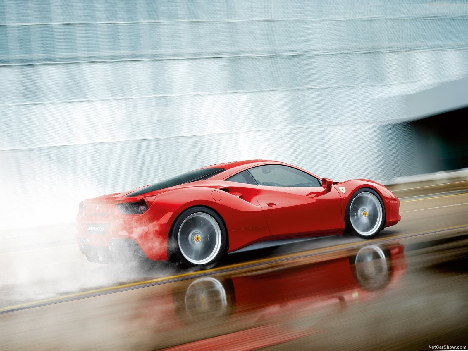 auto racing, sport, 720P, driving, road, motion, red, day, competition, motor vehicle, mode of transportation, Ferrari 488 GTB, sports race, racecar, Ferrari, HD Wallpaper