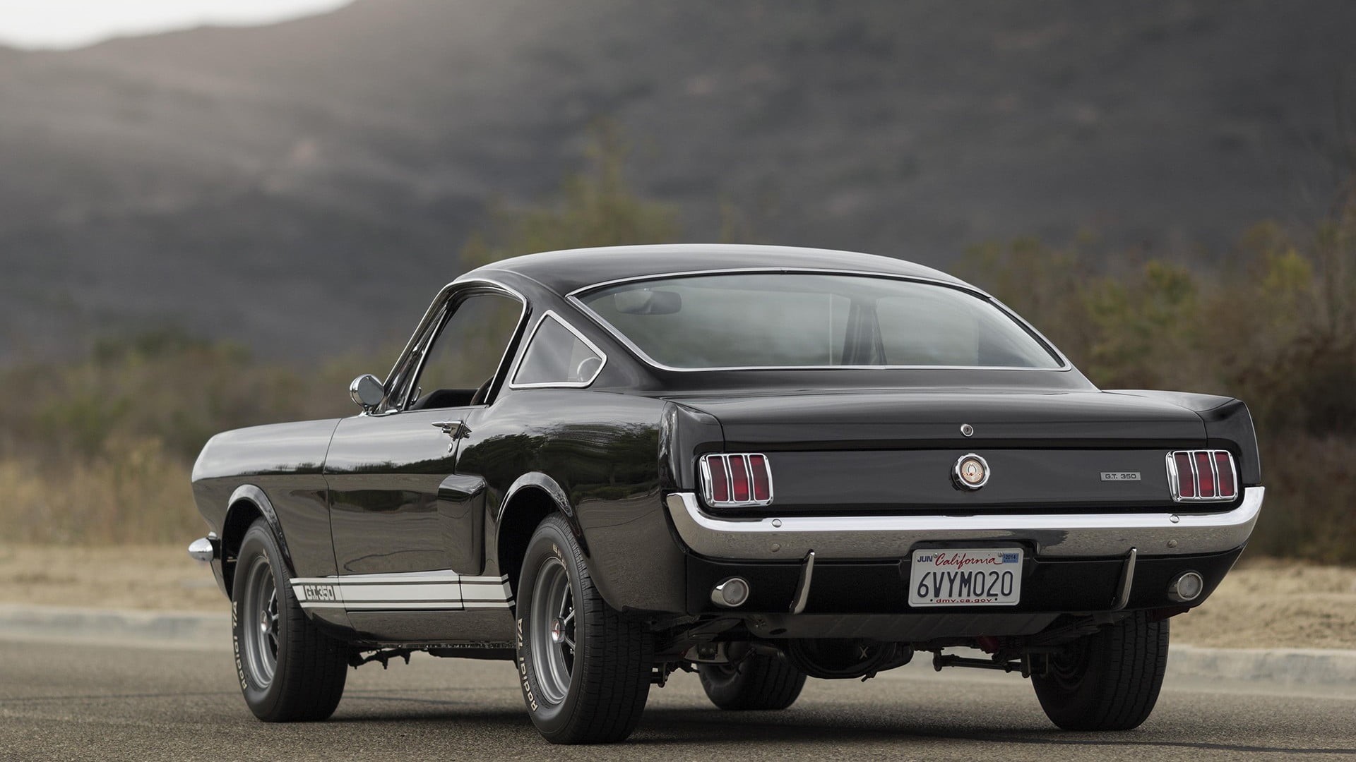 retro styled, no people, transportation, parking, travel, mustang, ford, outdoors, road, old, land vehicle, motor vehicle, coupe, black, car, Ford Mustang Shelby, HD Wallpaper