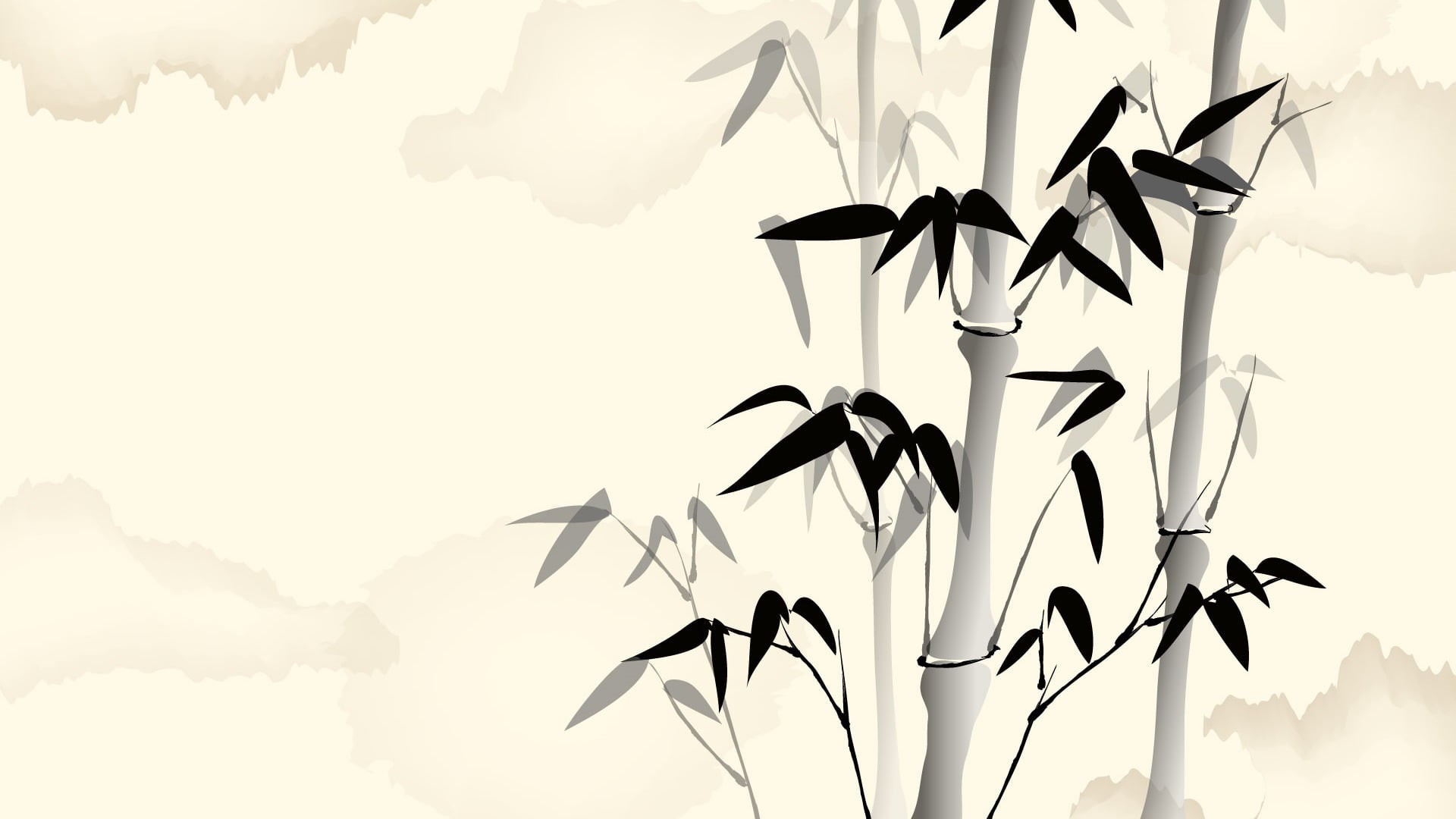 animal themes, flock of birds, animals in the wild, animal wildlife, animal, flying, Chinese Brush Painting, day, silhouette, sky, plant, outdoors, bird, HD Wallpaper