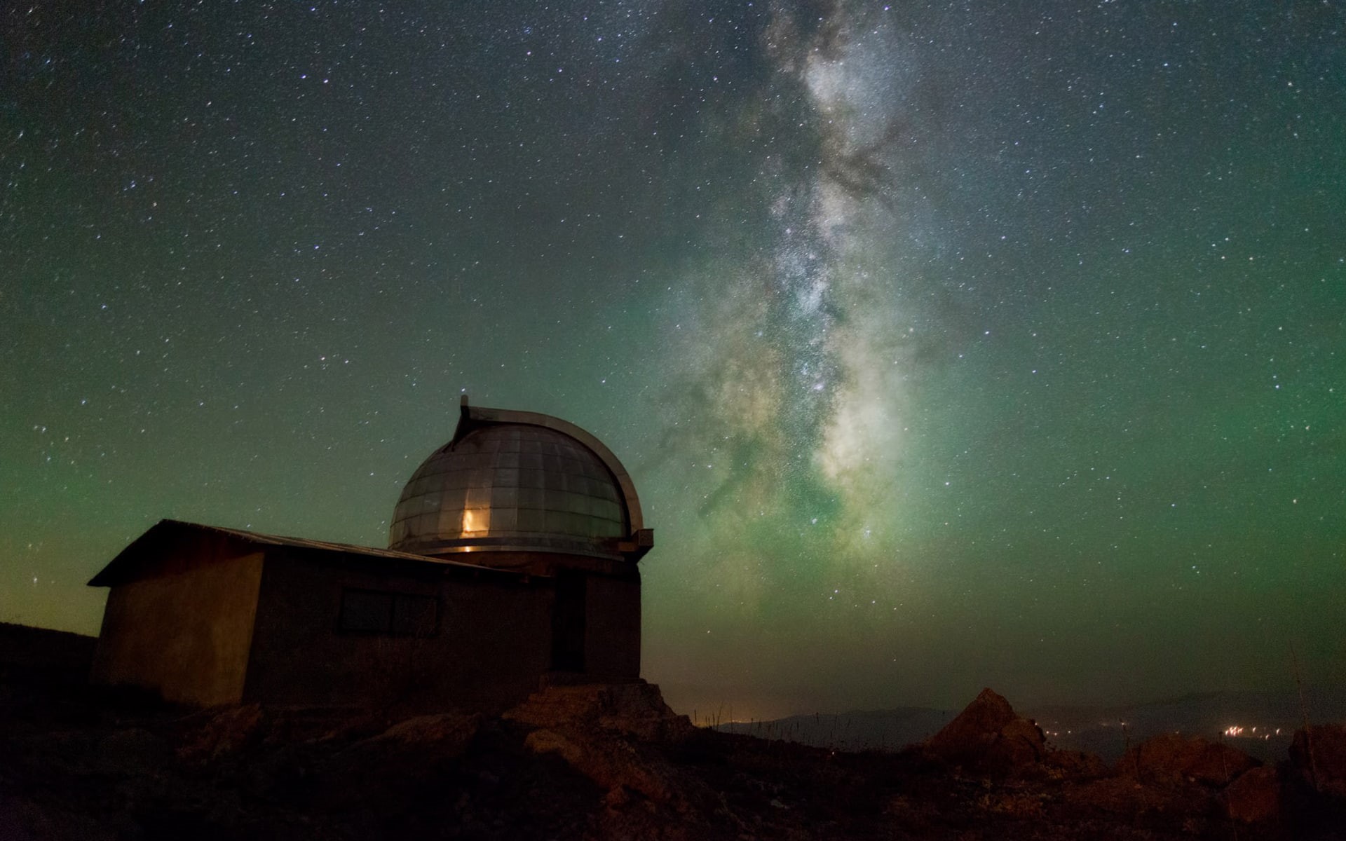 nature, stars, observatory, 1080P, night, HD Wallpaper