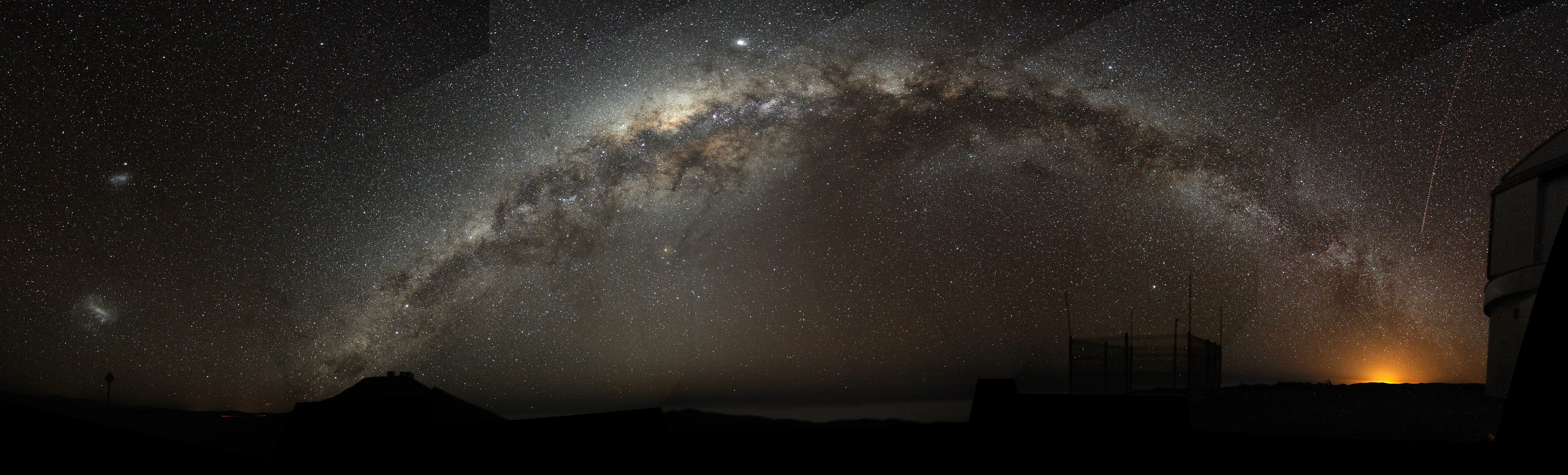 universe, architecture, beauty in nature, Chile, outdoors, 4K, space exploration, tranquil scene, silhouette, Sagittarius, tranquility, arch, mystery, HD Wallpaper