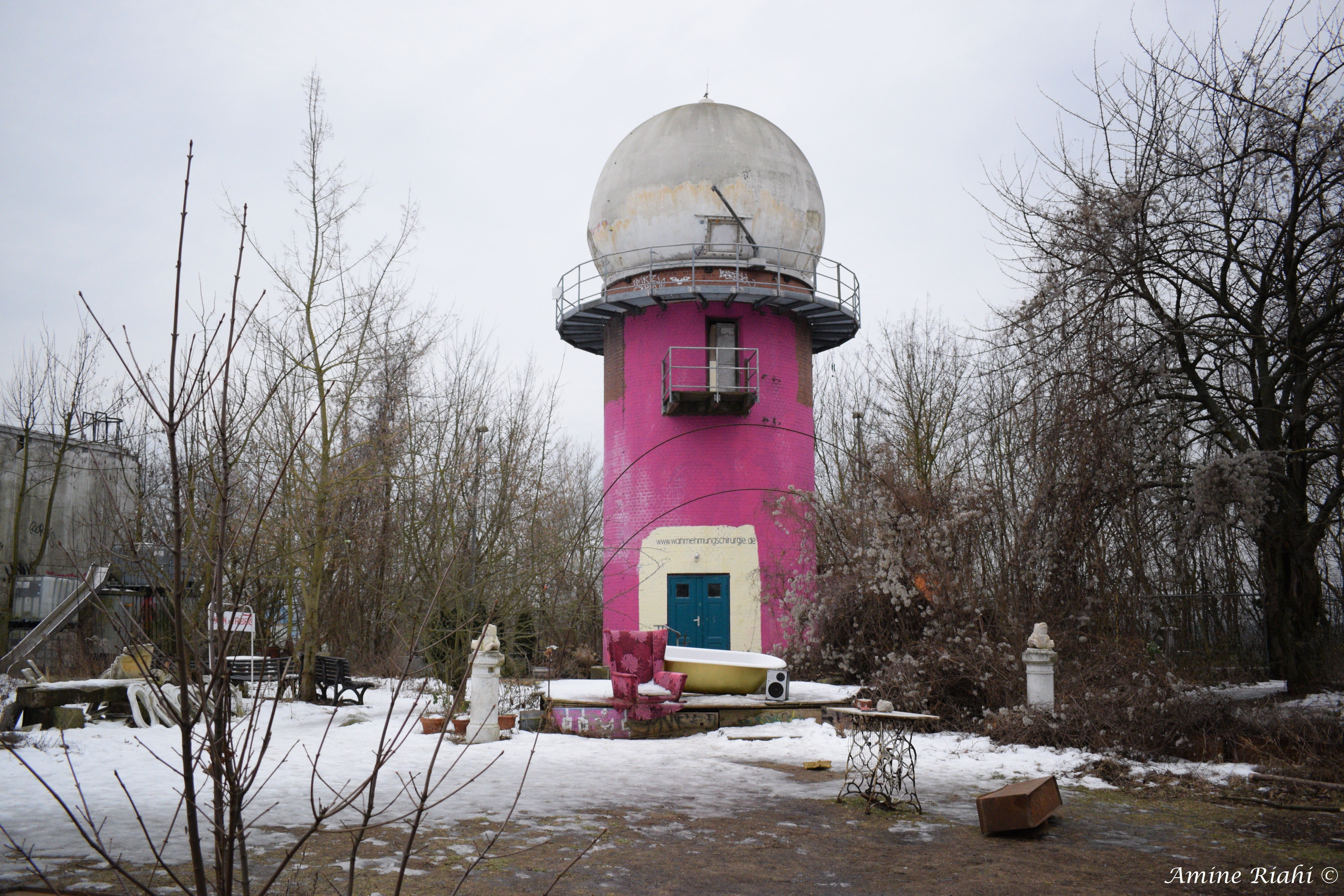 winter, Berlin, covering, cold temperature, architecture, observatory, day, sky, building exterior, outdoors, plant, building, pink, 5K, dome, spirituality, HD Wallpaper