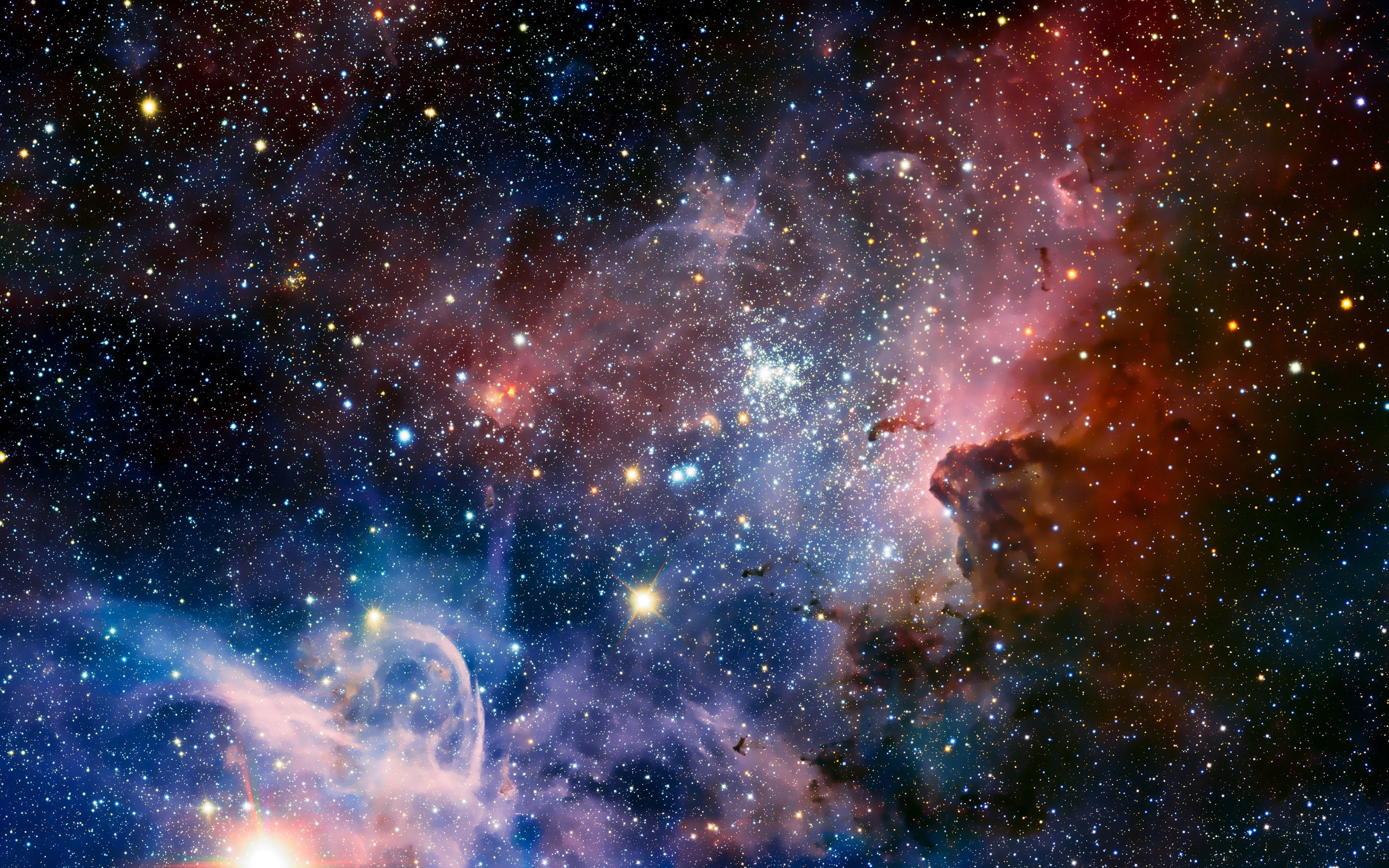 ALMA Observatory, Chile, landscape, long exposure, universe, nebula, nature, space, 2K, HD Wallpaper