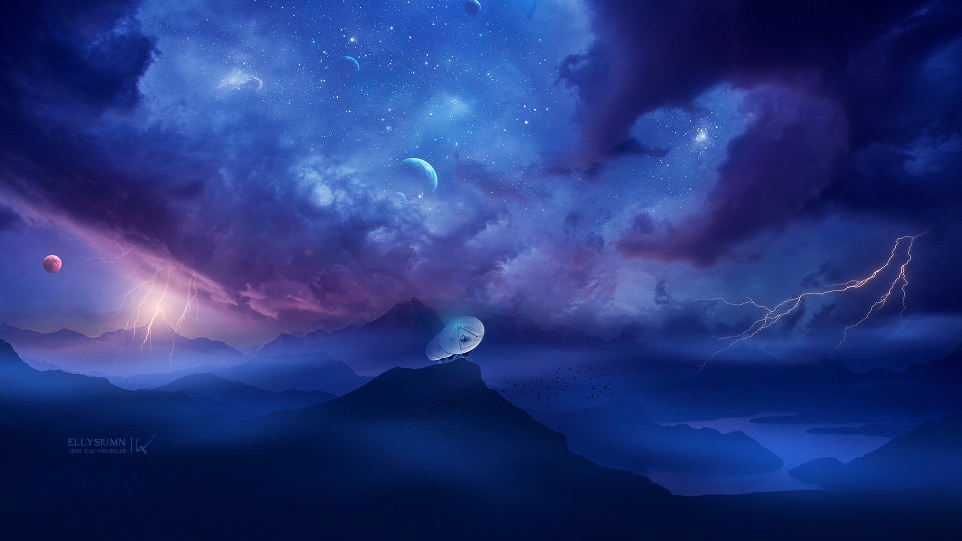 space clouds, 1080P, Ellysiumn, digital, universe, HD Wallpaper