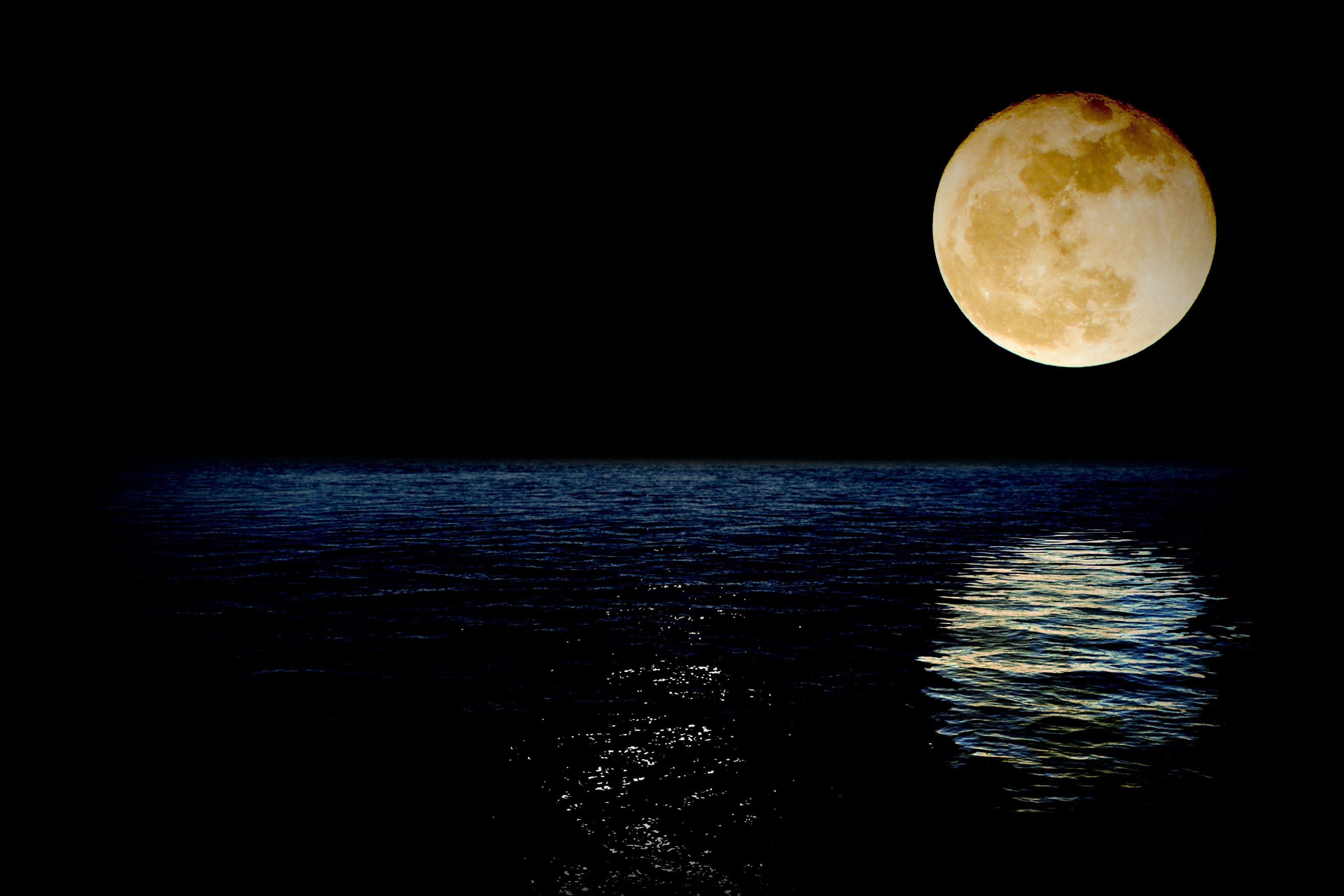 sea, landscape, reflection, outdoors, planet - Space, planetary Moon, beauty in nature, photography, summer, moon Surface, 2K, blue, scenics - nature, HD Wallpaper