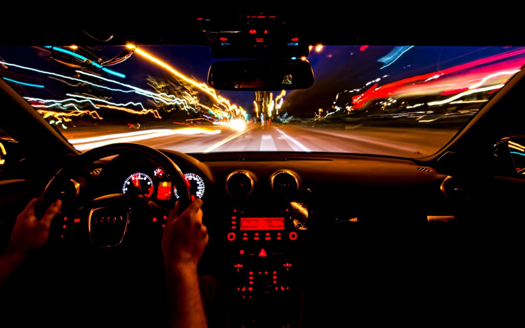 night, beauty, 8P, road, photo, p, movement, A3, exposure, Audi, timelapse, car, 720P, HD Wallpaper