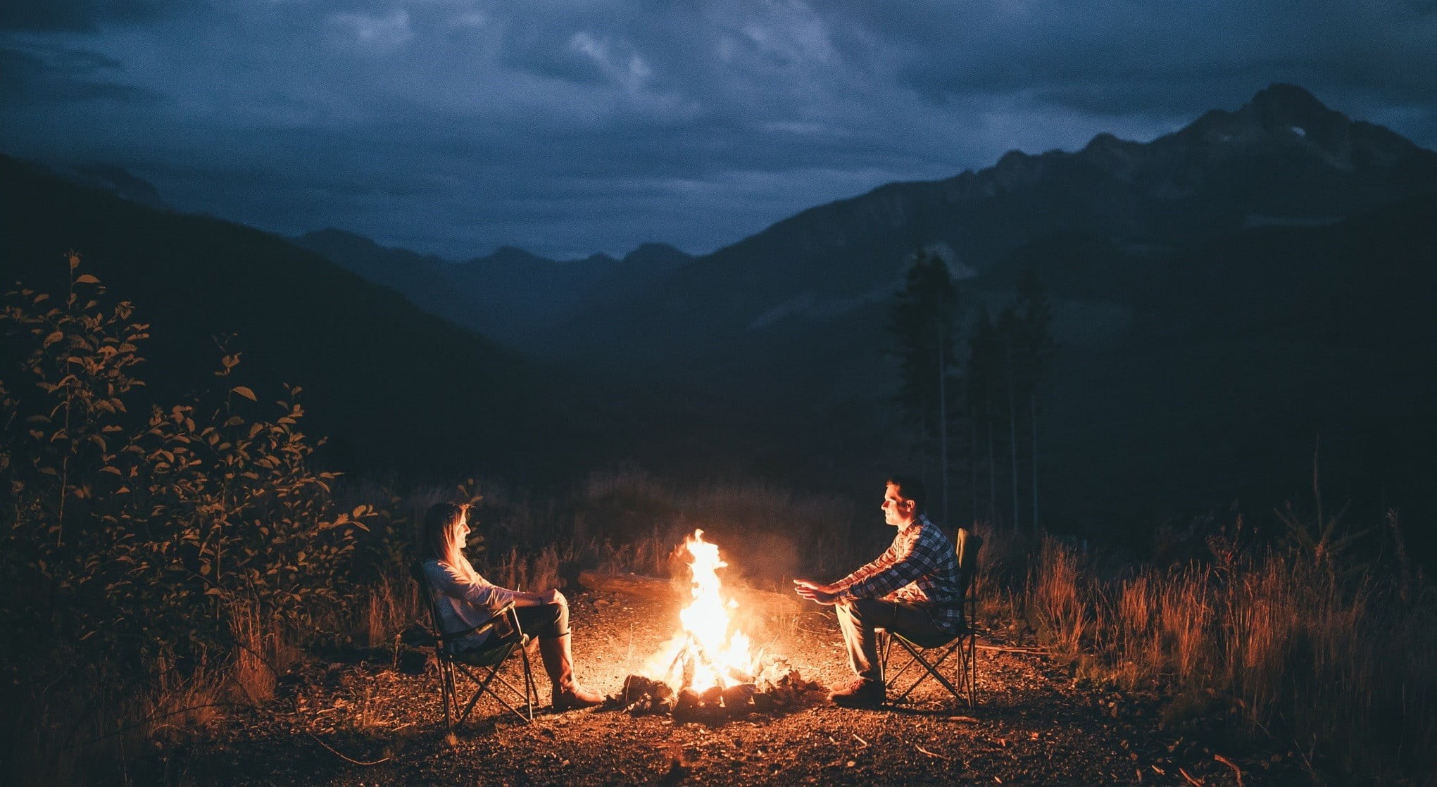 bonfire, fire - natural phenomenon, fire, real people, landscape, sky, shirt, beauty in nature, long, burning, wood, vibes, men, outdoors, sleeved, mountain, HD Wallpaper