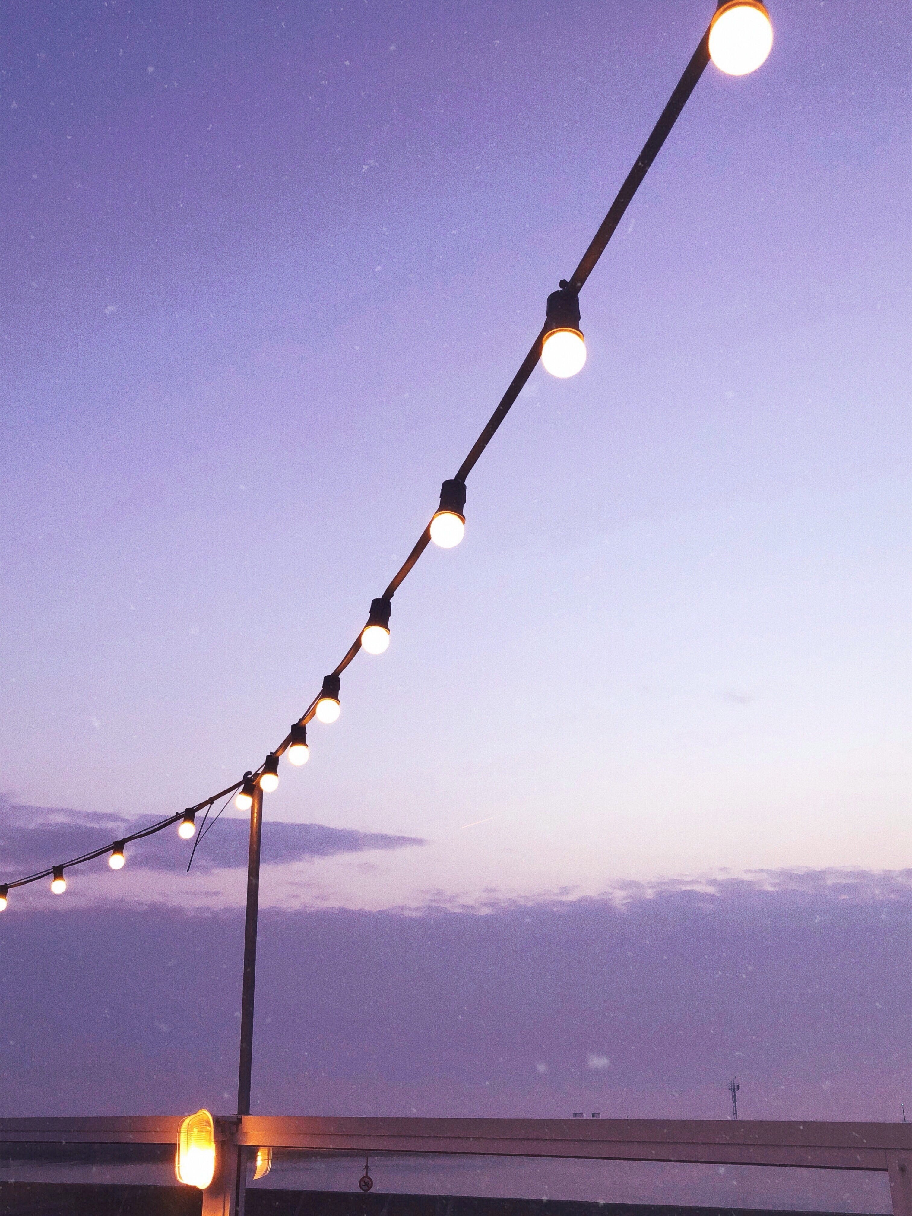 water, lighting equipment, decoration, scenics - nature, #lamps, #wanderlust, sky, #sunset, no people, #vibes, #purple, #summer, #sky, light bulb, hanging, Phone HD Wallpaper