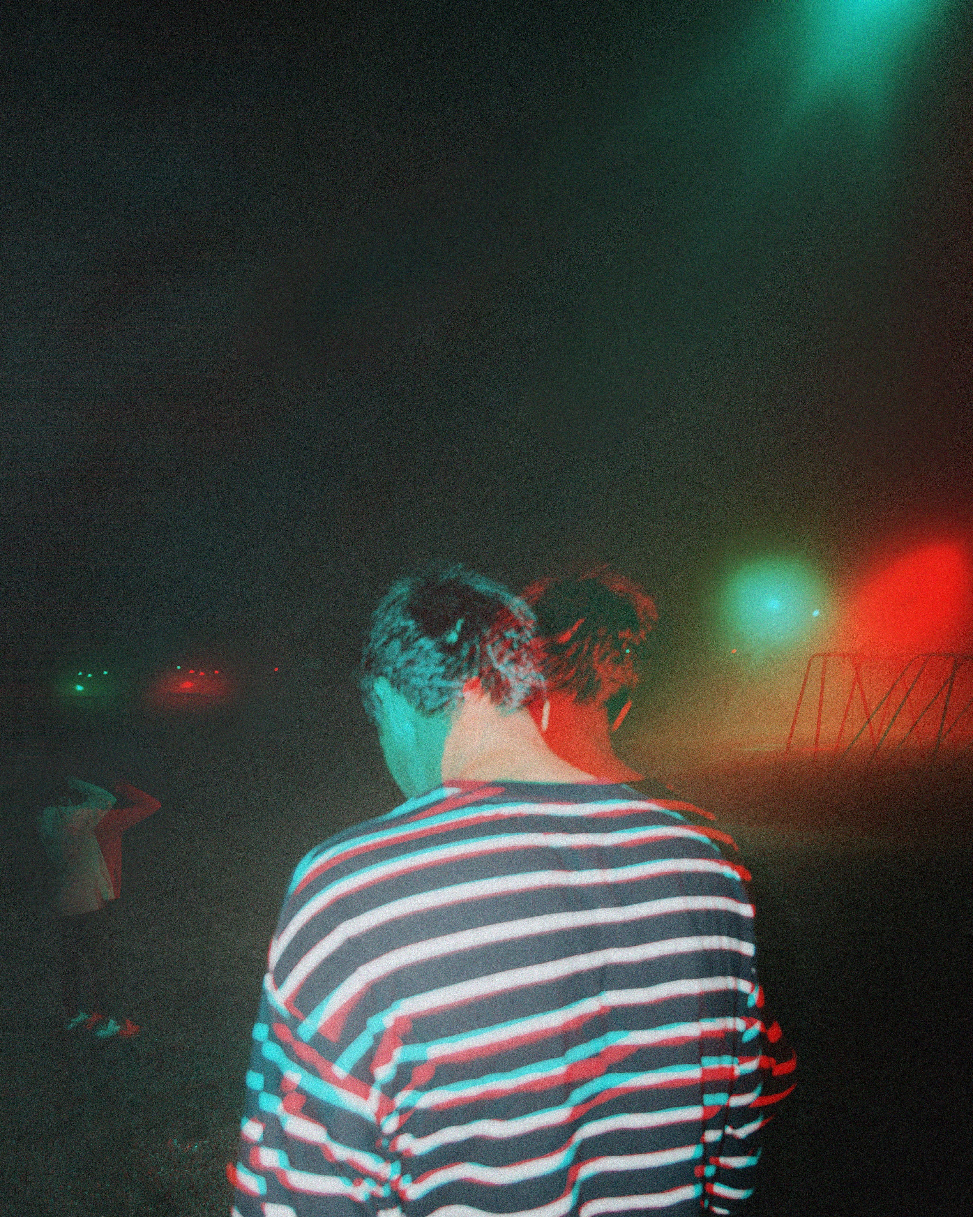 outdoors, waist up, young men, sky, vibed, park, one person, striped, lifestyles, trippy, casual clothing, fog, real people, young adult, vibes, rear view, Phone HD Wallpaper