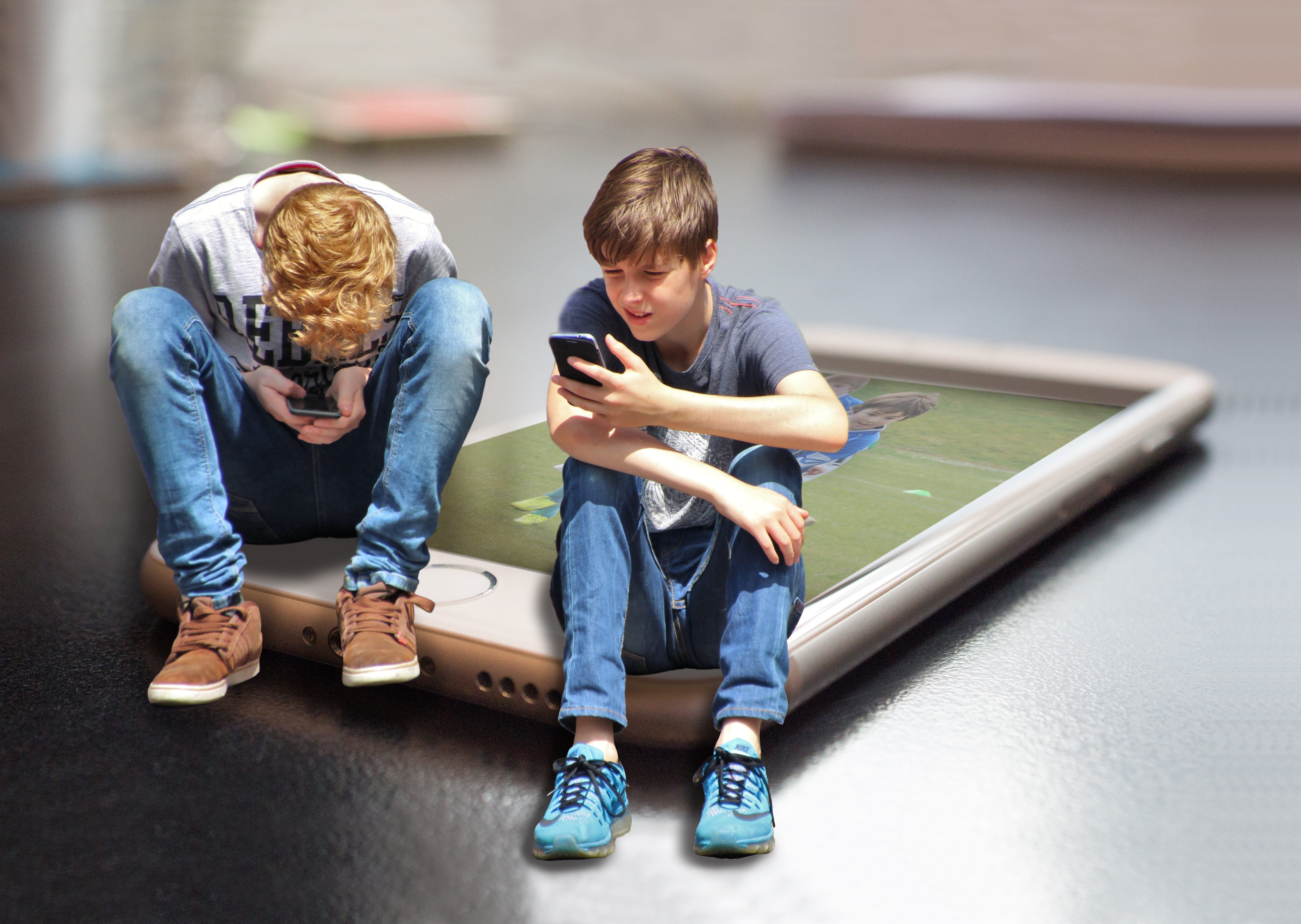 digital, technology, boys, child, using phone, portable information device, casual clothing, jeans, teenager, communication, sitting, outdoors, digital native, HD Wallpaper
