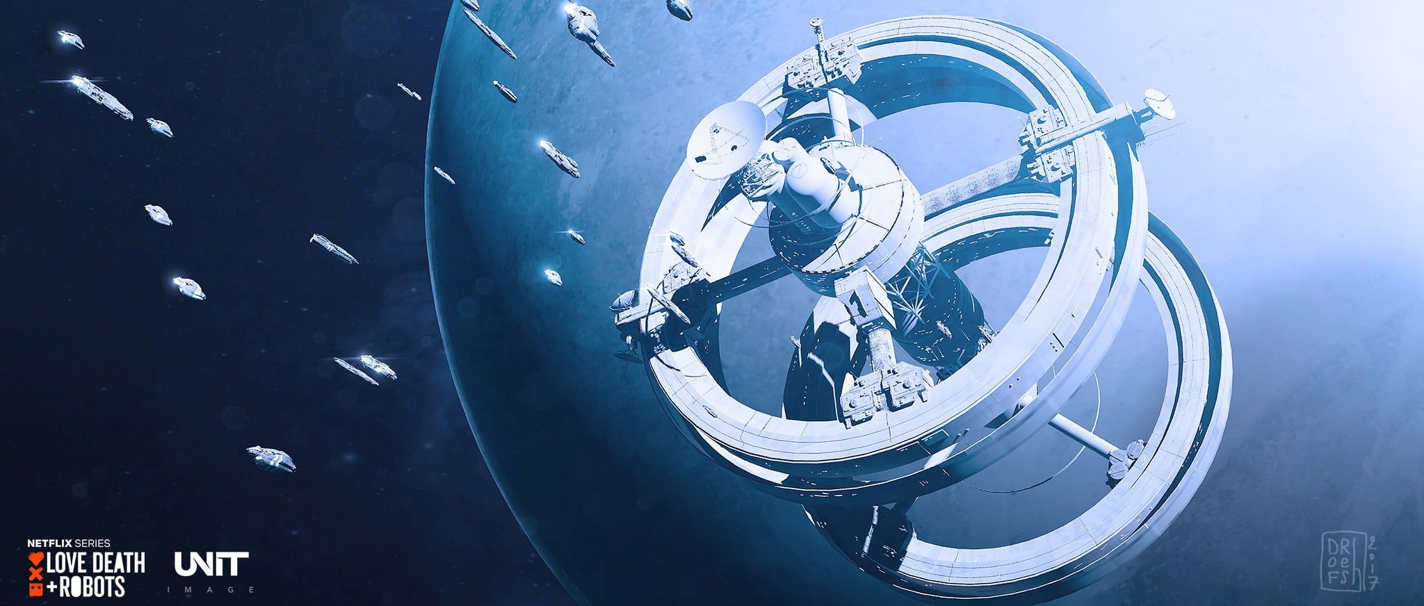 Love, spaceship, spacestation, planet, Death and Robots, space, 1080P, HD Wallpaper