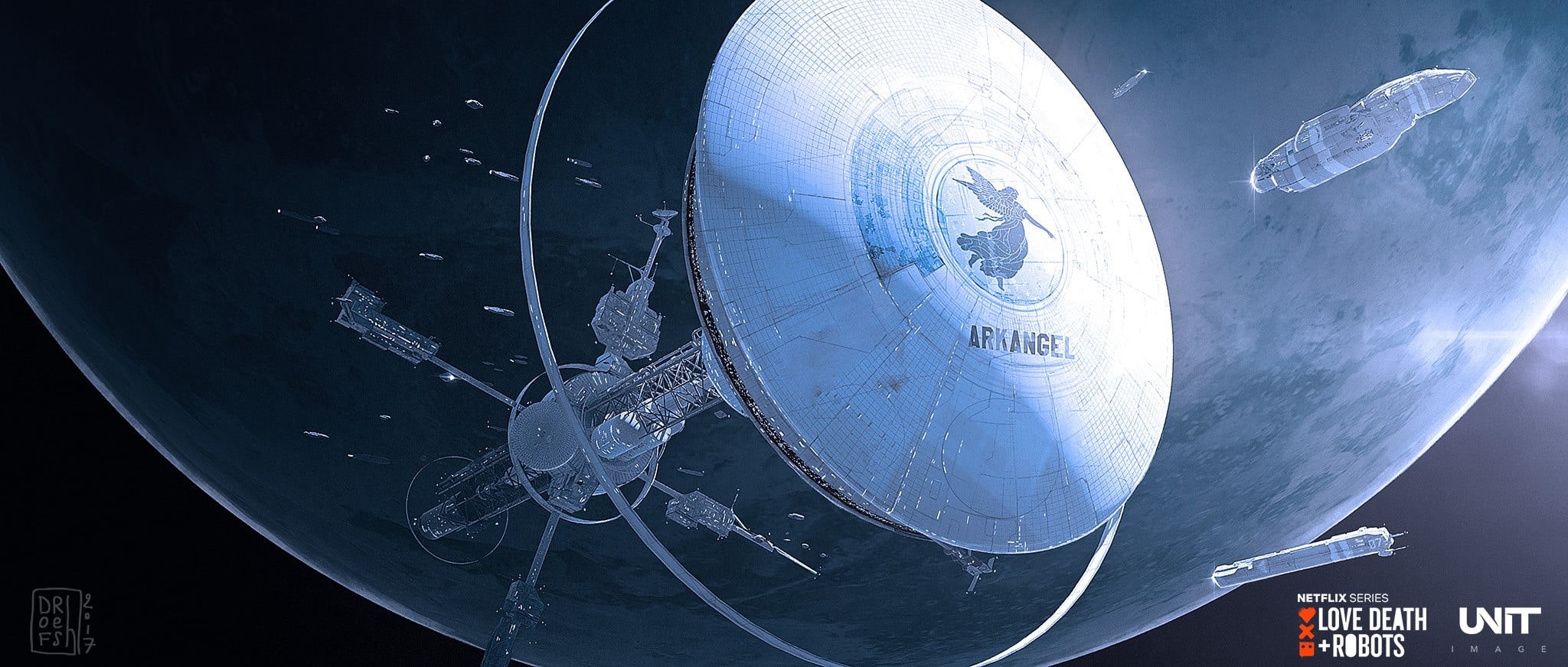 spaceship, Death and Robots, spacestation, 1080P, space, planet, Love, HD Wallpaper