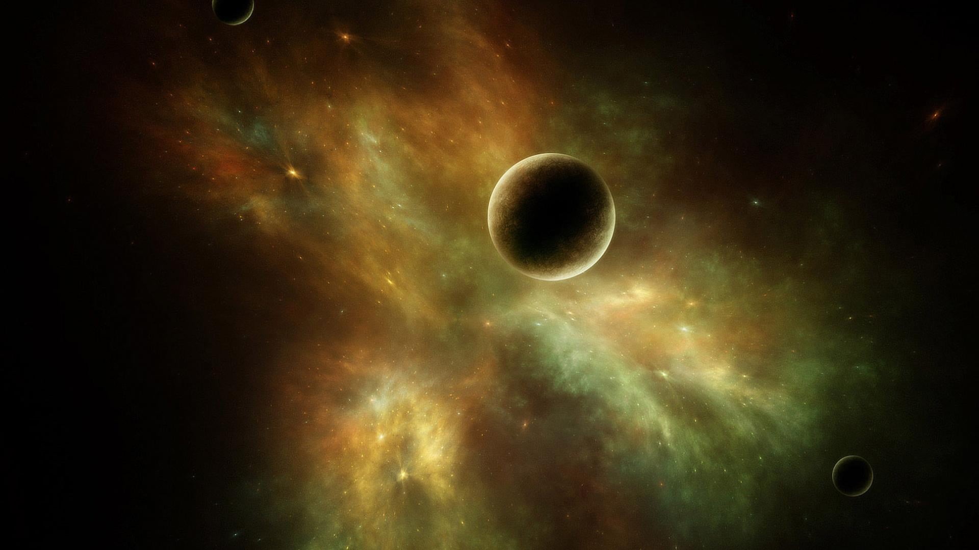moon, cosmos, planet - space, art, science, generated, sky, natural phenomenon, earth, star - space, universe, dark, 1080P, nebula, texture, circle, outdoors, HD Wallpaper