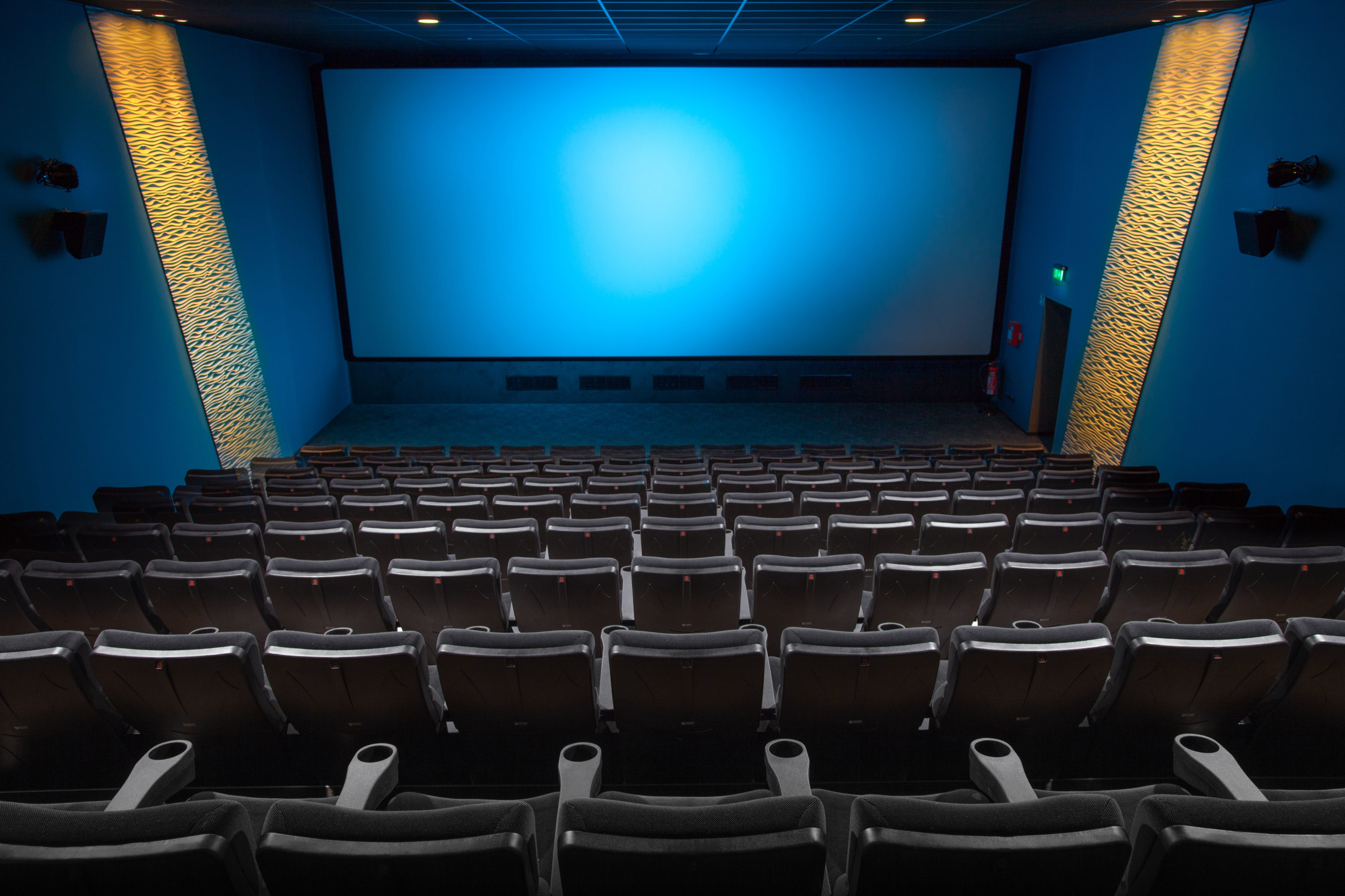 movie, film industry, movie-goers, blank, device screen, stage theater, stage, Cinema, chair, demonstration, repetition, projection screen, absence, in a row, HD Wallpaper