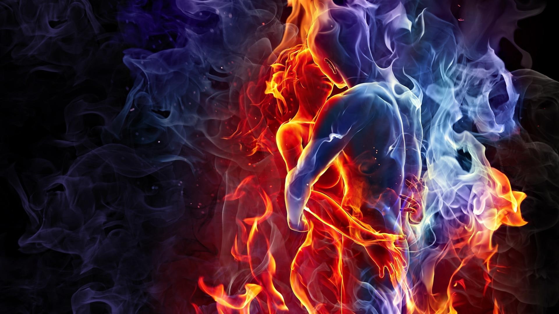 Lovers, Flame, 1080P, HD Wallpaper