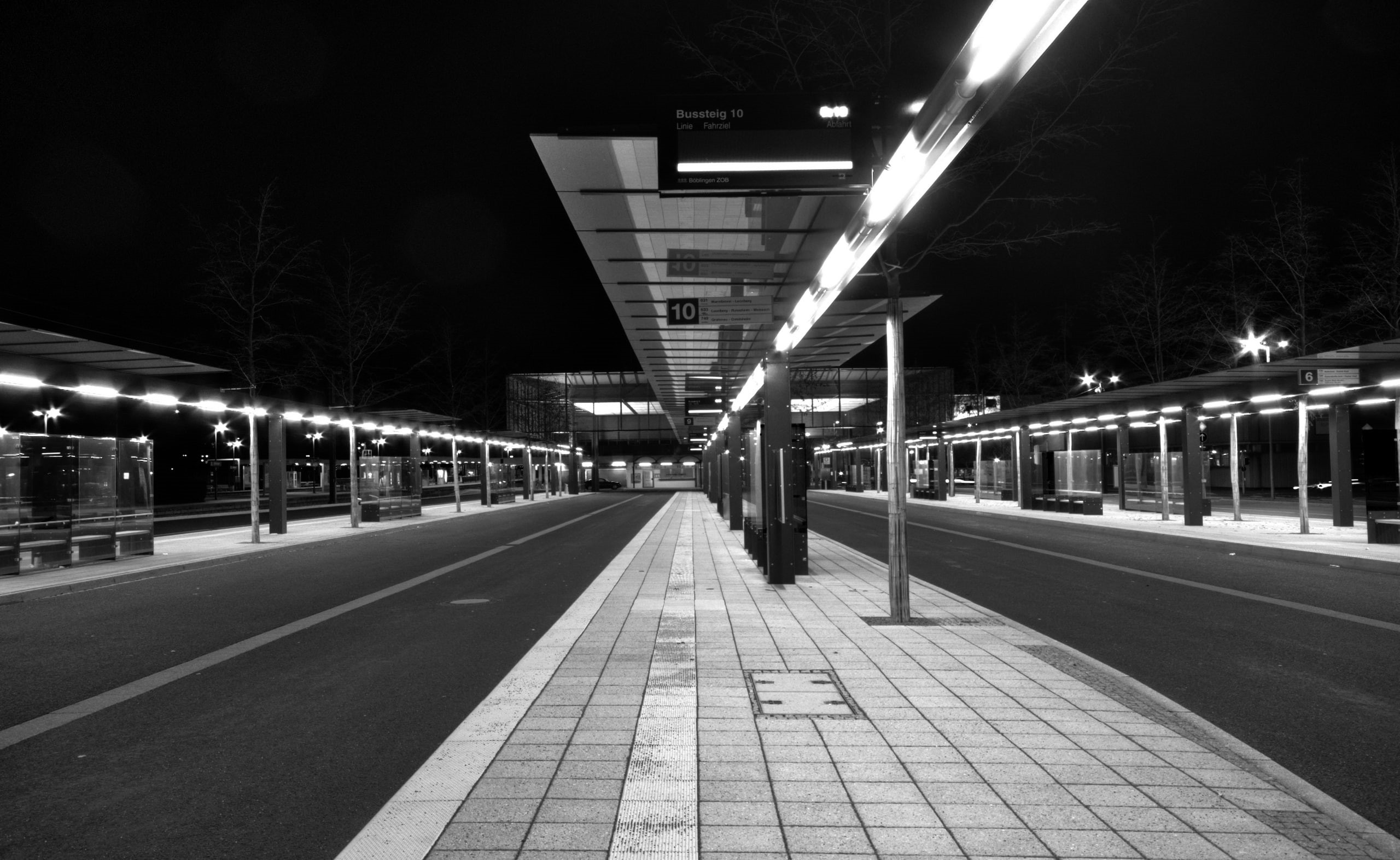 night, Aero, rail transportation, architecture, the way forward, track, illuminated, Black, tree, built structure, city, outdoors, grayscale, direction, HD Wallpaper
