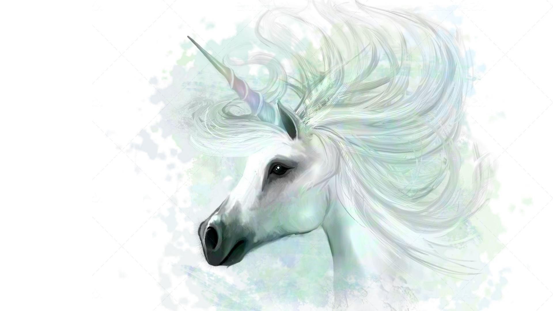 mythical creature, fictional character, watercolor paint, unicorn, mane, 1080P, illustration, HD Wallpaper