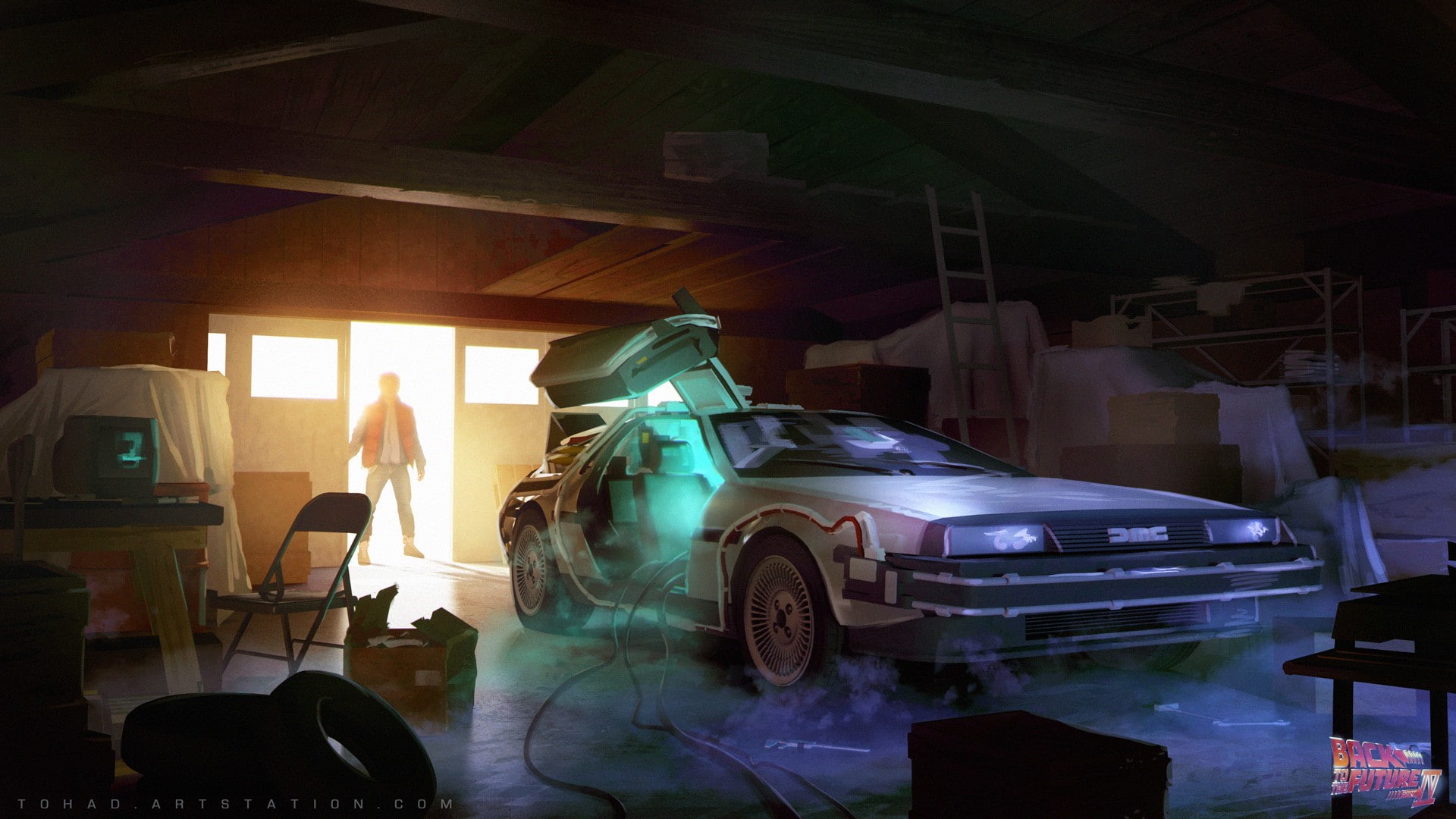 1080P, Marty McFly, magic, Back to the Future, DMC DeLorean, car, HD Wallpaper