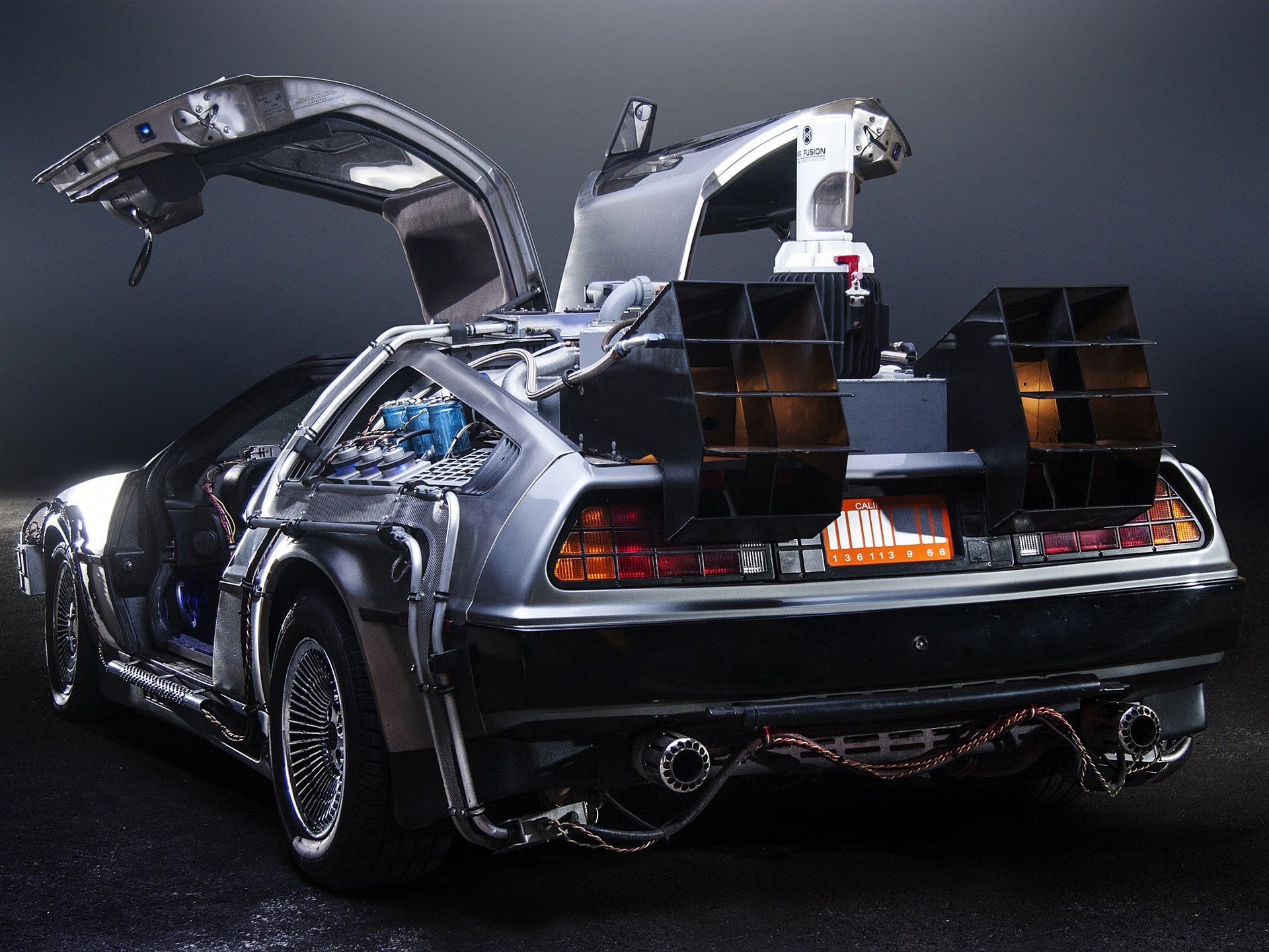 delorean, concept, dmc-12, supercar, futuristic, 1080P, 1985, sci-fi, back-to-the-future, custom, HD Wallpaper