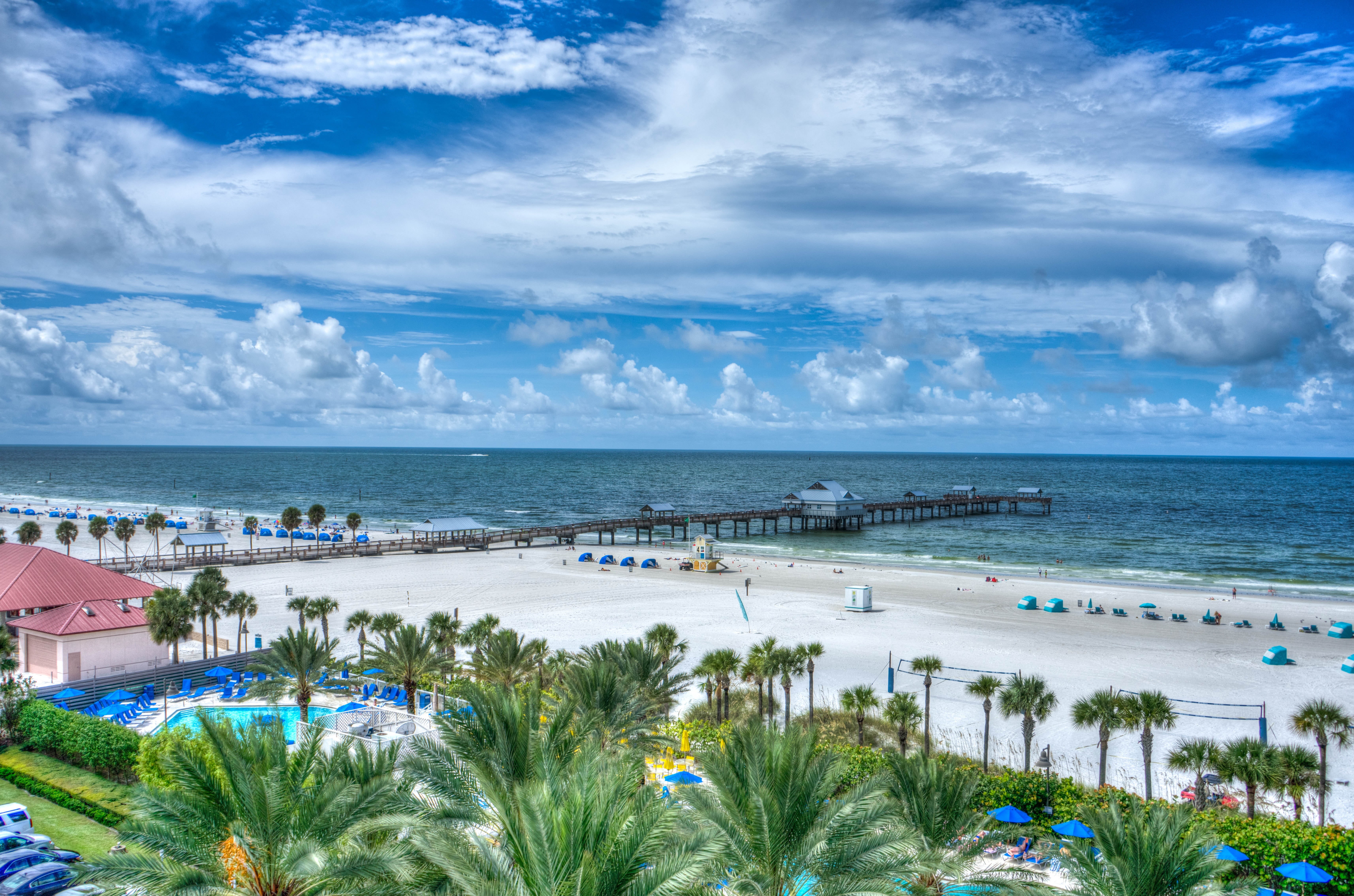 shore, holiday, tropical, tree, beauty in nature, nature, horizon over water, sunset, beach, day, gulf coast, plant, travel destinations, sand, resort, HD Wallpaper