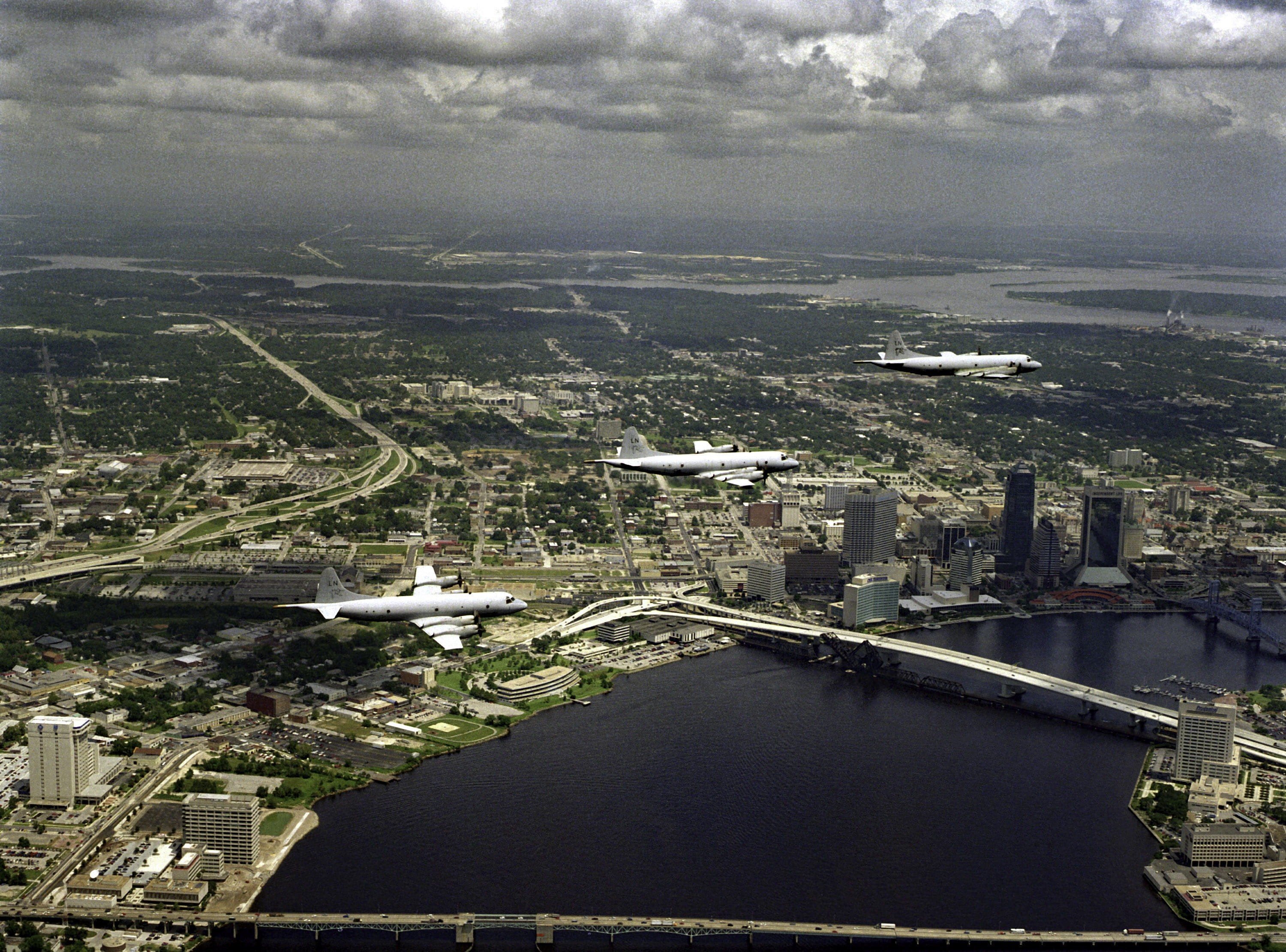 cityscape, nature, bridge, urban Scene, europe, city, built Structure, landscape, Aerial View, Jacksonville, no people, cloud - sky, florida, river, day, HD Wallpaper