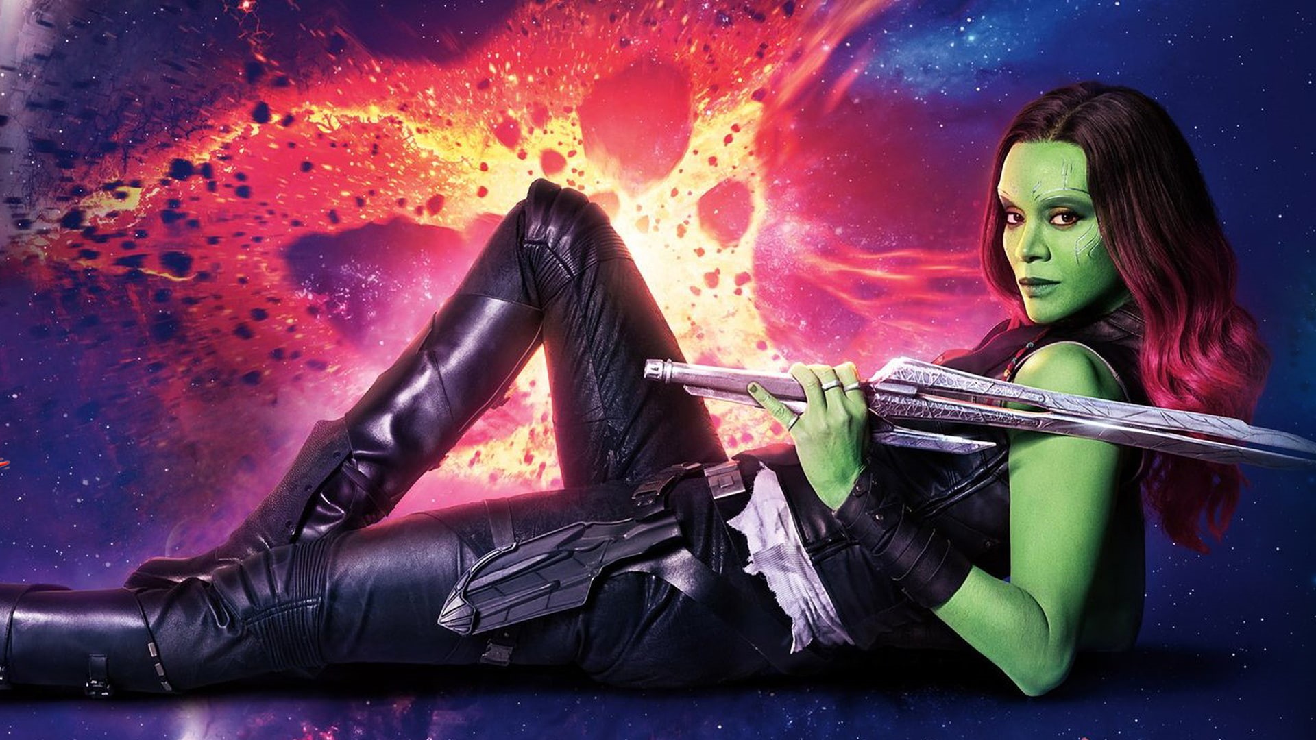 women, dark, creativity, portrait, young women, purple, young adult, Marvel Cinematic Universe, hair, sitting, Zoe Saldana, Guardians of the Galaxy, teenager, HD Wallpaper