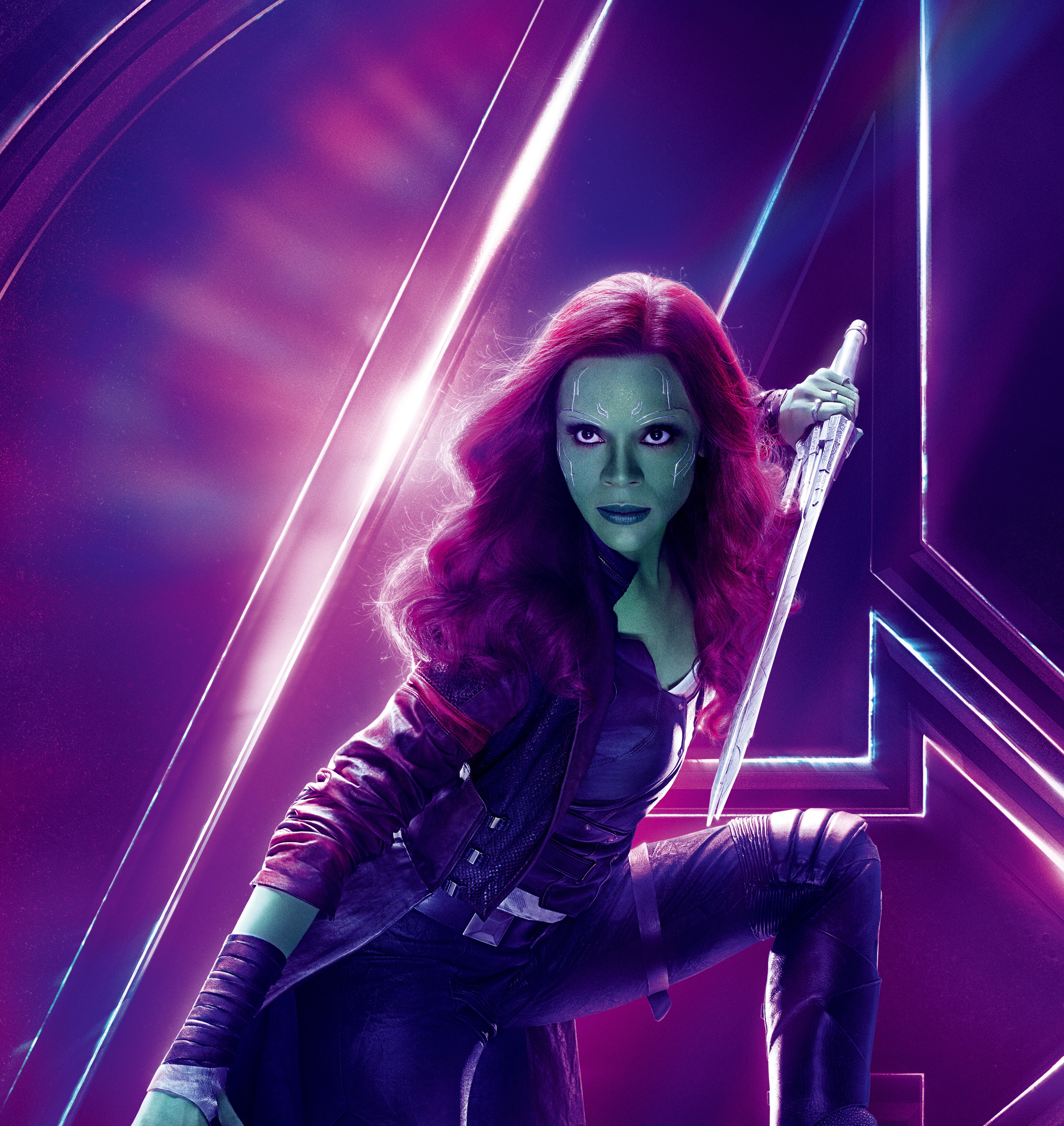 5K, Gamora, Zoe Saldana, Avengers: Infinity War, 5K, 4K, Phone HD Wallpaper