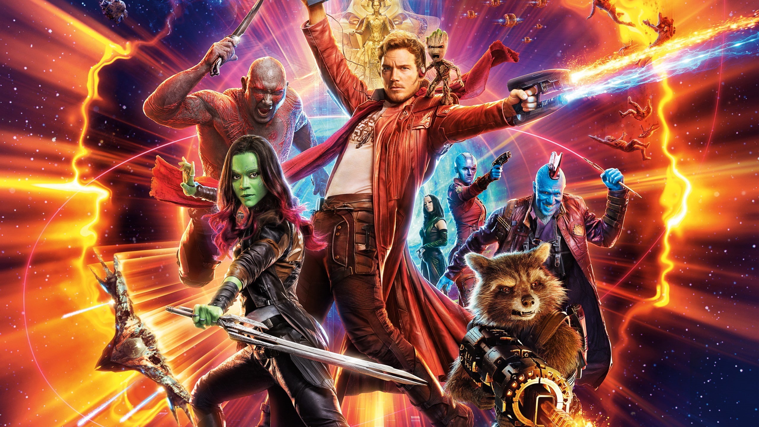 Drax, Star-Lord, Rocket, volume, 2K, Gamora, poster, Yondu Udonta, galaxy, guardians, best movies, Guardians of the Galaxy Vol. 2, HD Wallpaper