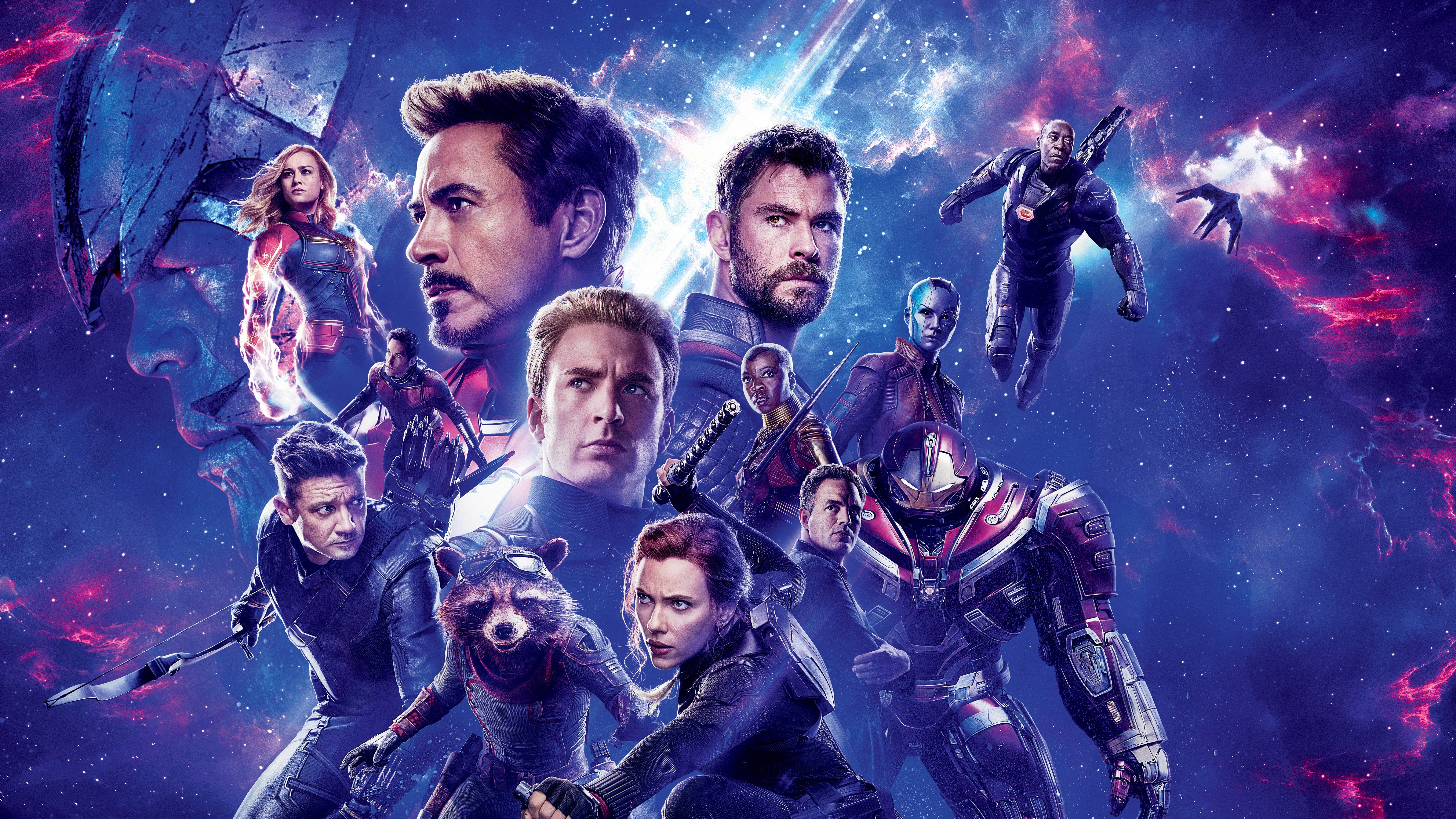 Thanos, Tony Stark, Okoye, Danai Gurira, Captain Marvel, Nebula, Carol Danvers, Paul Rudd, Rocket, Jeremy Renner, Iron Man, MARVEL, Hulk, poster, Avengers: Endgame, HD Wallpaper