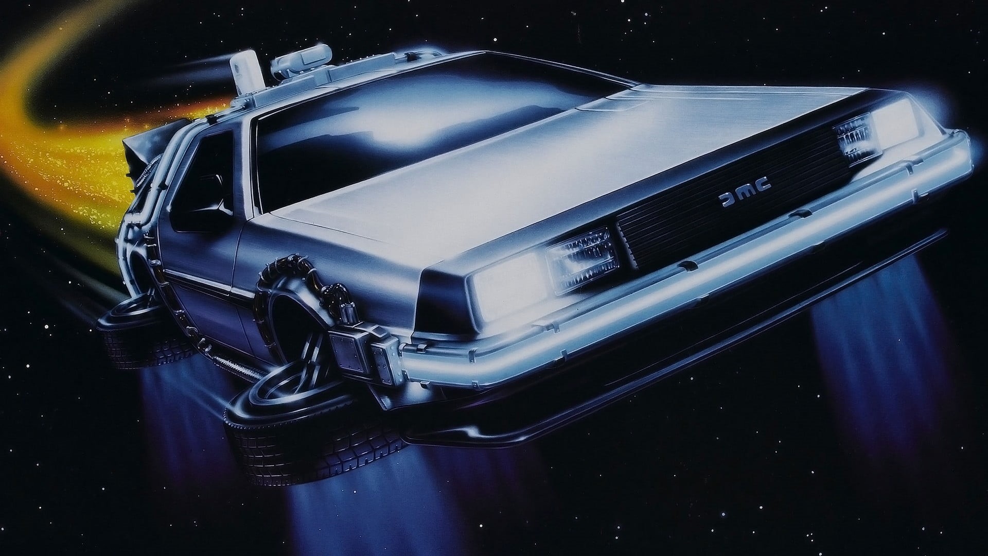 land vehicle, movies, illustration, coupe, high angle view, technology, car, still life, time travel, retro styled, DeLorean, antique, night, indoors, motor vehicle, HD Wallpaper
