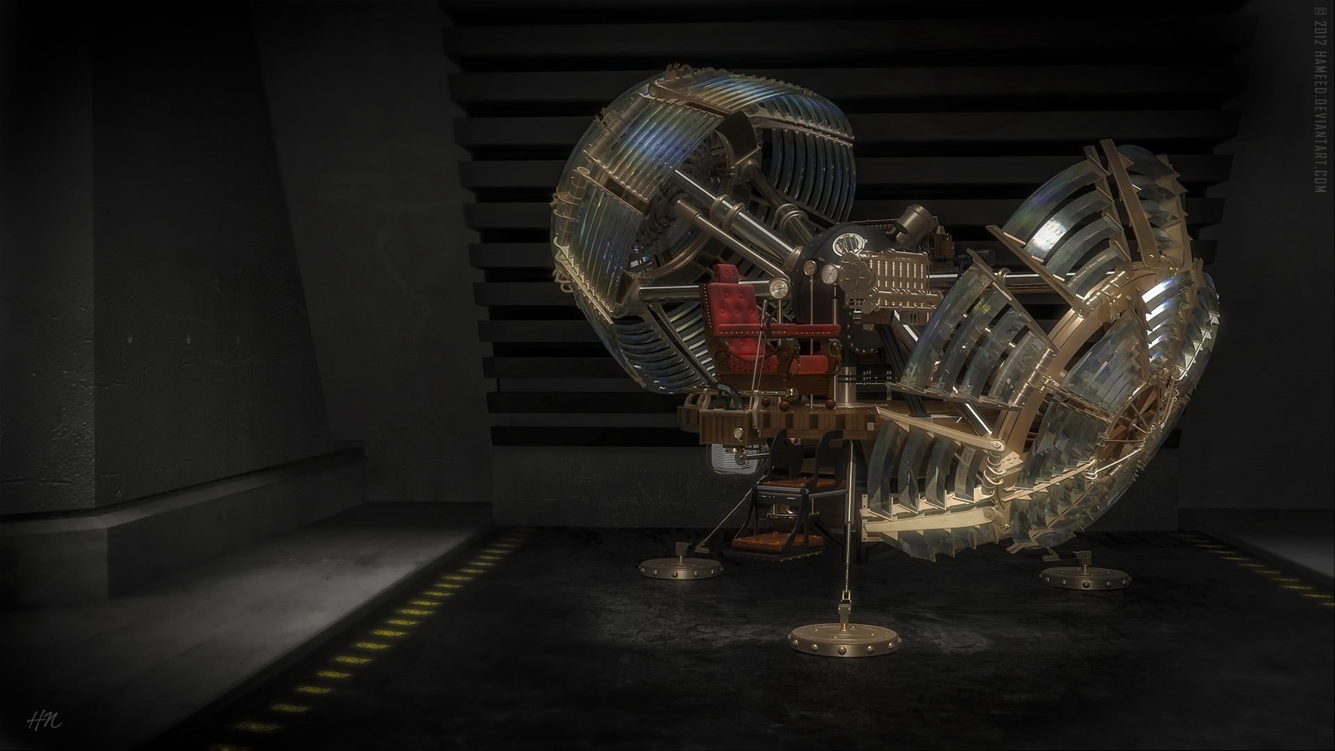 electric fan, satellite, transparent, art and craft, CGI, figure, illuminated, flooring, 1080P, fan, night, arts culture and entertainment, The Time Machine, HD Wallpaper