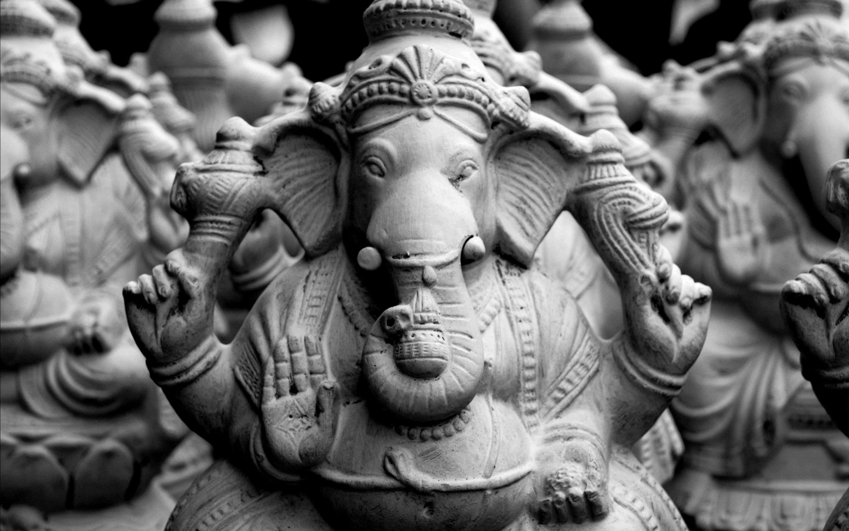 2K, Statue, HD, lot, Vinayaka, ganesha, Indian God, Lord Ganesha, Ganapati, statuette, HD Wallpaper