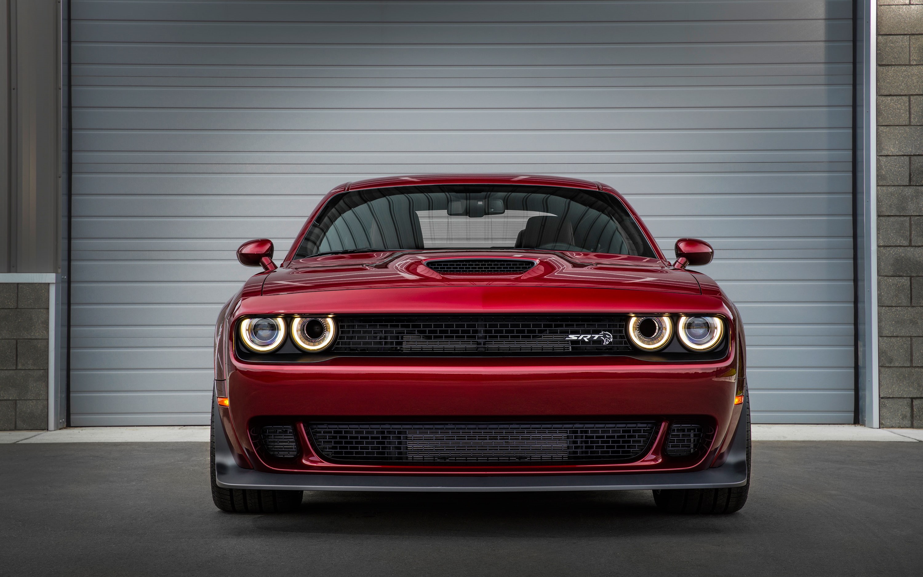 gray, 2018, lighting equipment, retro styled, Challenger, transportation, front view, Widebody, mode of transportation, wealth, 2K, motor vehicle, Dodge, HD Wallpaper