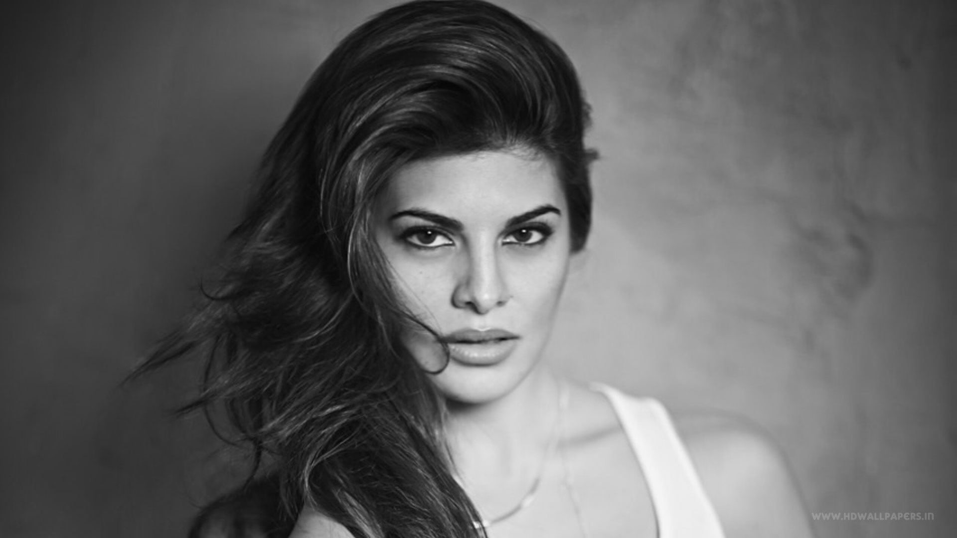 fashion, looking at camera, long hair, beautiful people, contemplation, 1080P, Jacqueline Fernandez, young adult, studio shot, elegance, adult, portrait, HD Wallpaper