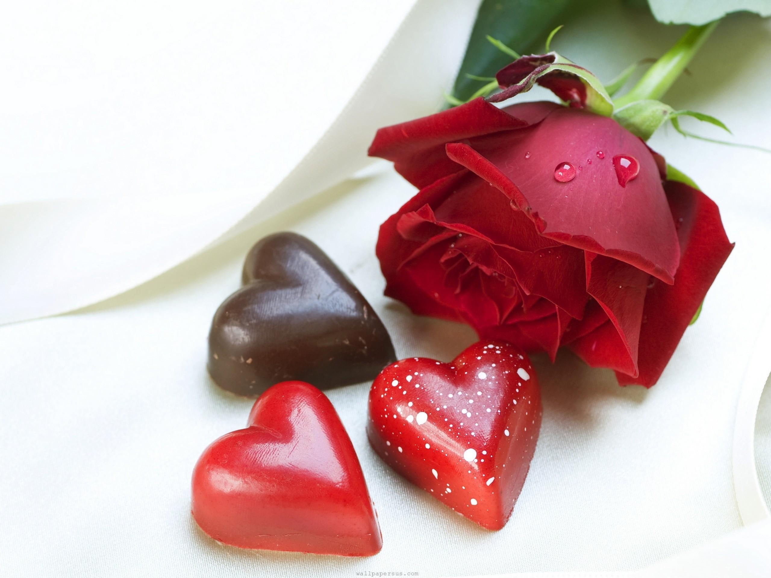 heart, 2K, flowers, rose, love, valentines day, valentine, nice, hearts, red, valentines, valentine 2014, chocolate, beauty, HD Wallpaper
