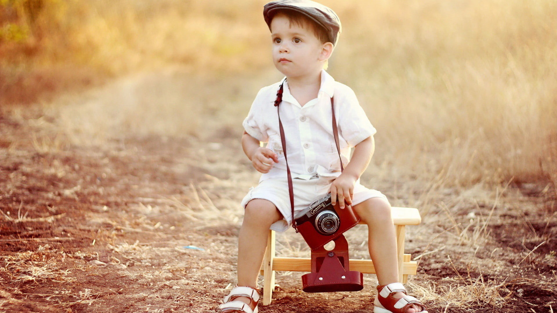 innocent, outdoors, day, small, one person, casual clothing, males, happy, plant, adorable, youth, innocence, sweet, toddler, boys, portrait, 1080P, sitting, HD Wallpaper